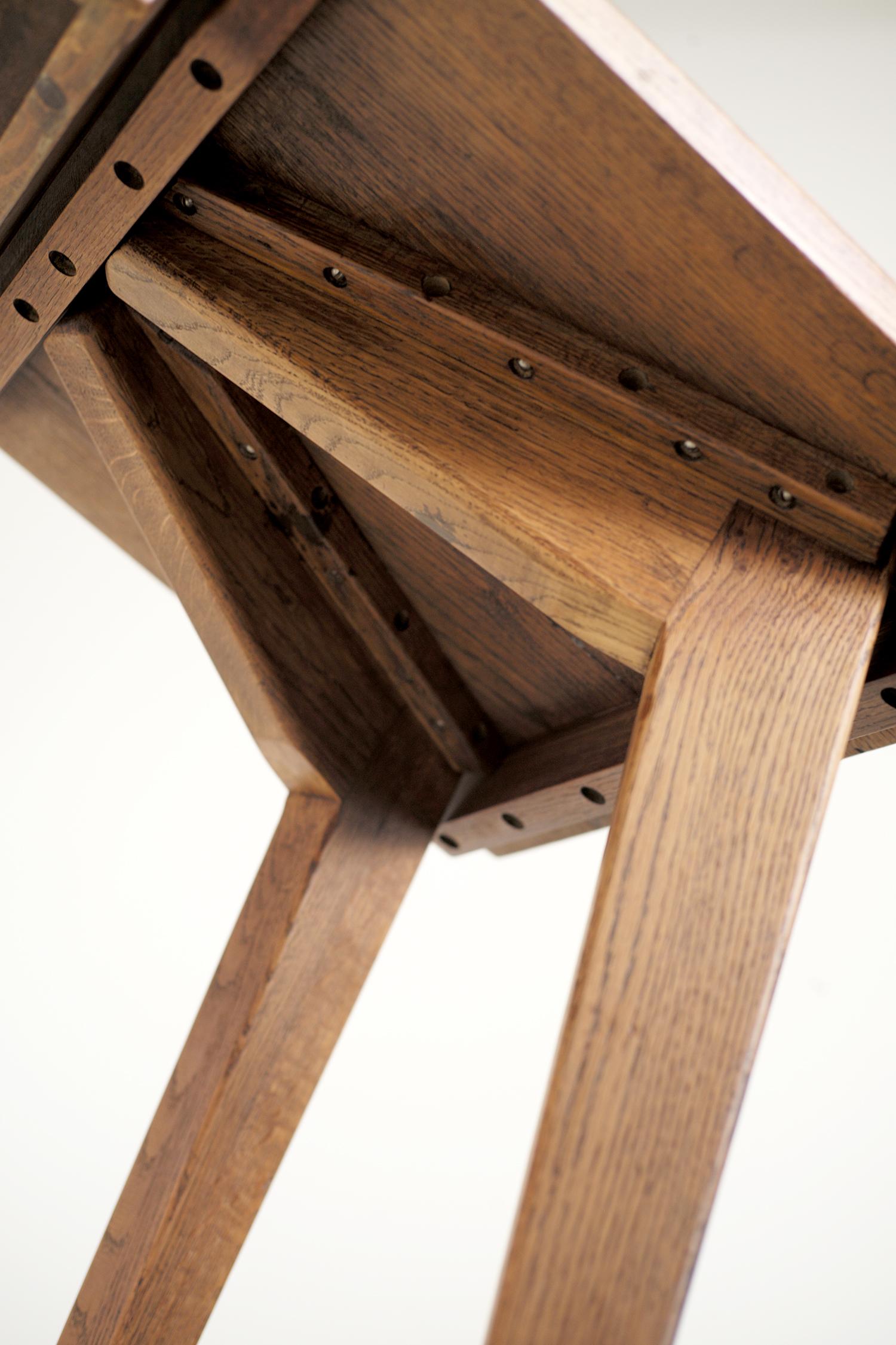 Mid-20th Century Modernist Oak Table, French Reconstruction, 1950