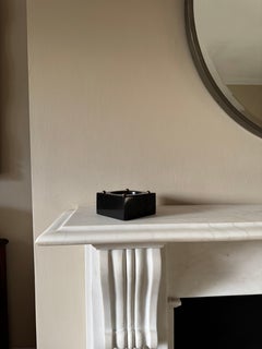 Modernist Obsedian vide poche with Gold mounted Carnelian semi-Precious stones