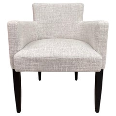 Modernist Occasional Chair in Grey Woven Upholstery by Pierre Frey