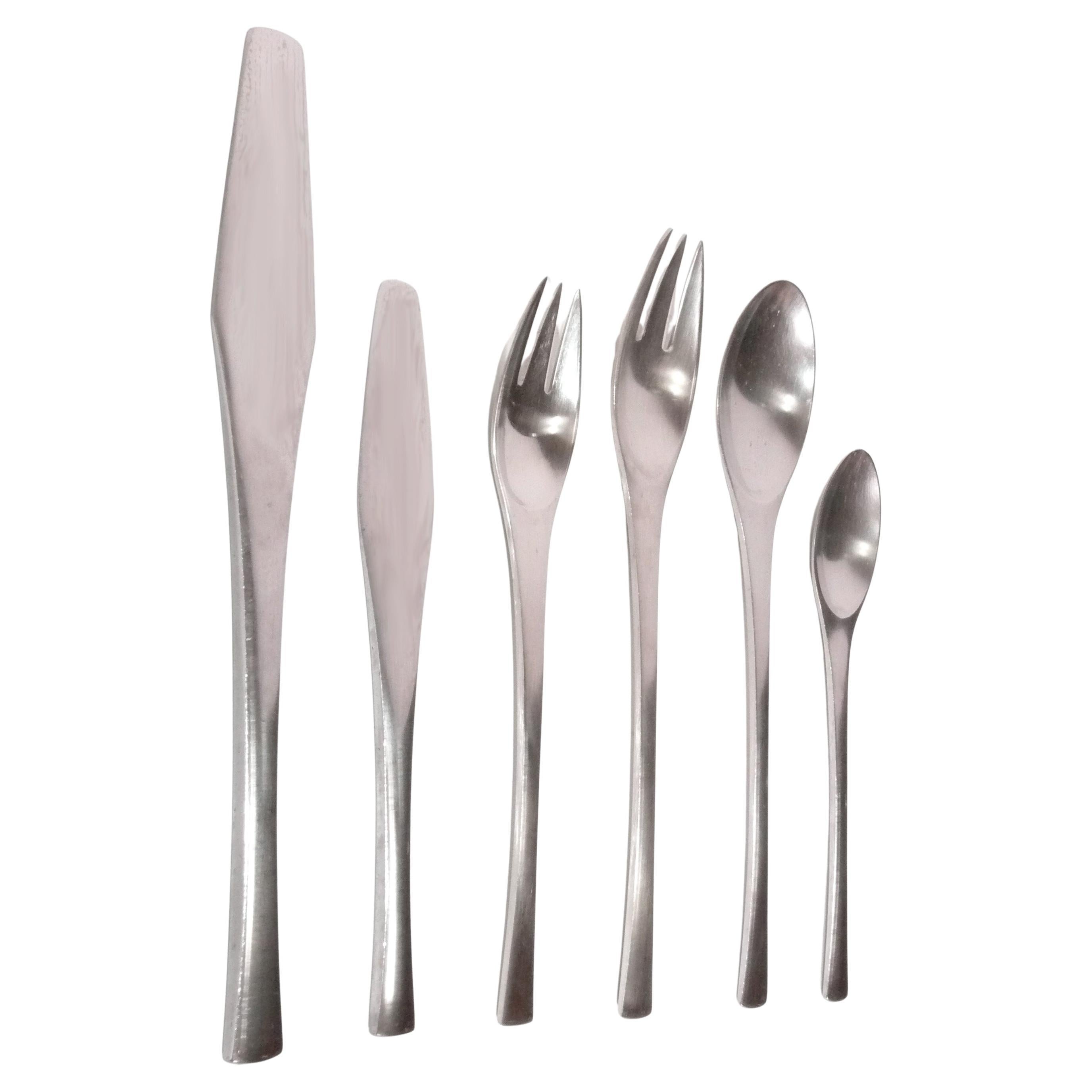 Modernist "Odin" Flatware by Jens Quistgaard for Dansk, 72 Pieces