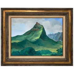 Modernist Oil of Hawaii's Mount Olomana by William Blackmore, circa 1960s