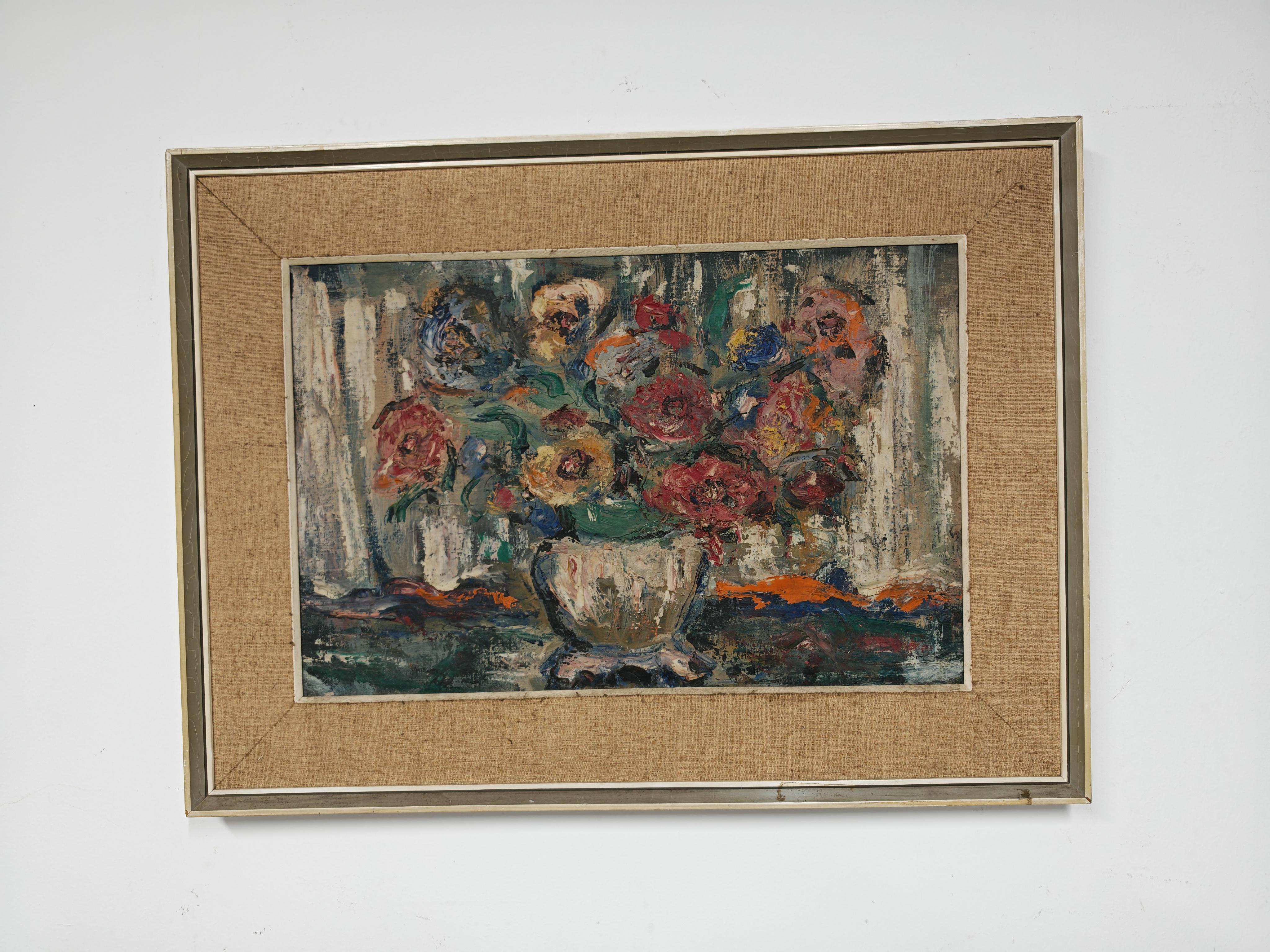 In diesem Angebot finden Sie ein modernistisches Öl auf Leinwand mit dem Titel 