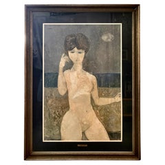 Dipinto modernista a olio su masonite raffigurante un nudo, opera di Gian Maria Ciferri, Italia, 1969