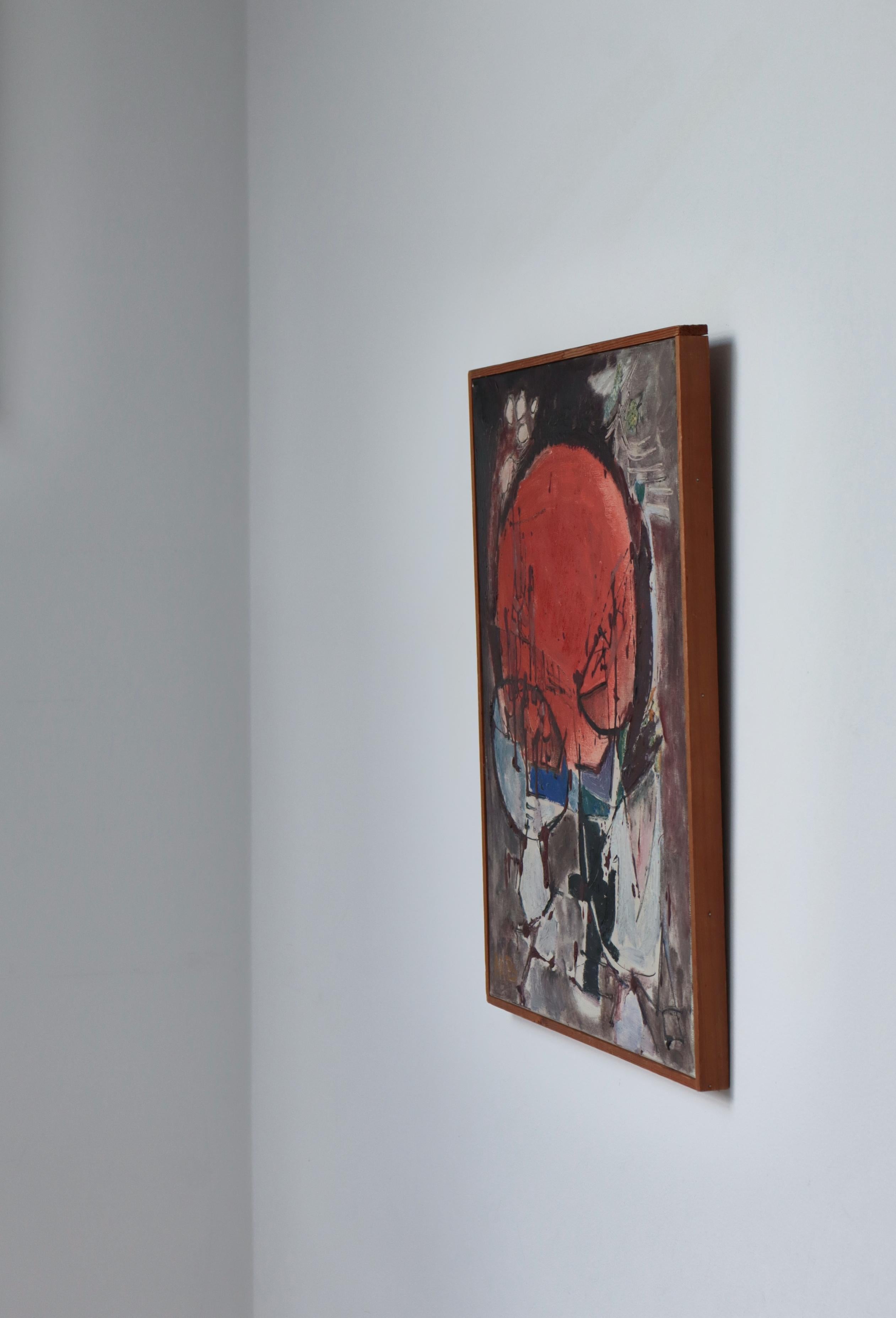 Ölgemälde auf Leinwand des dänischen Künstlers Mogens Balle (1921-1988), einem COBRA-Mitglied.  Abstraktes expressionistisches Motiv mit den für Balle typischen kindlichen Figuren. Signiert 