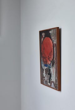 Modernist Oil Painting by Danish Artist Mogens Balle COBRA Art Movement, 1960s