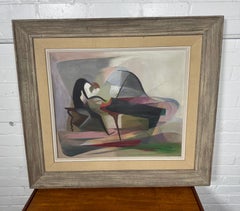 Modernist Oil Painting on Canvas "Music Madness" by Faith Davis, WNY Artist