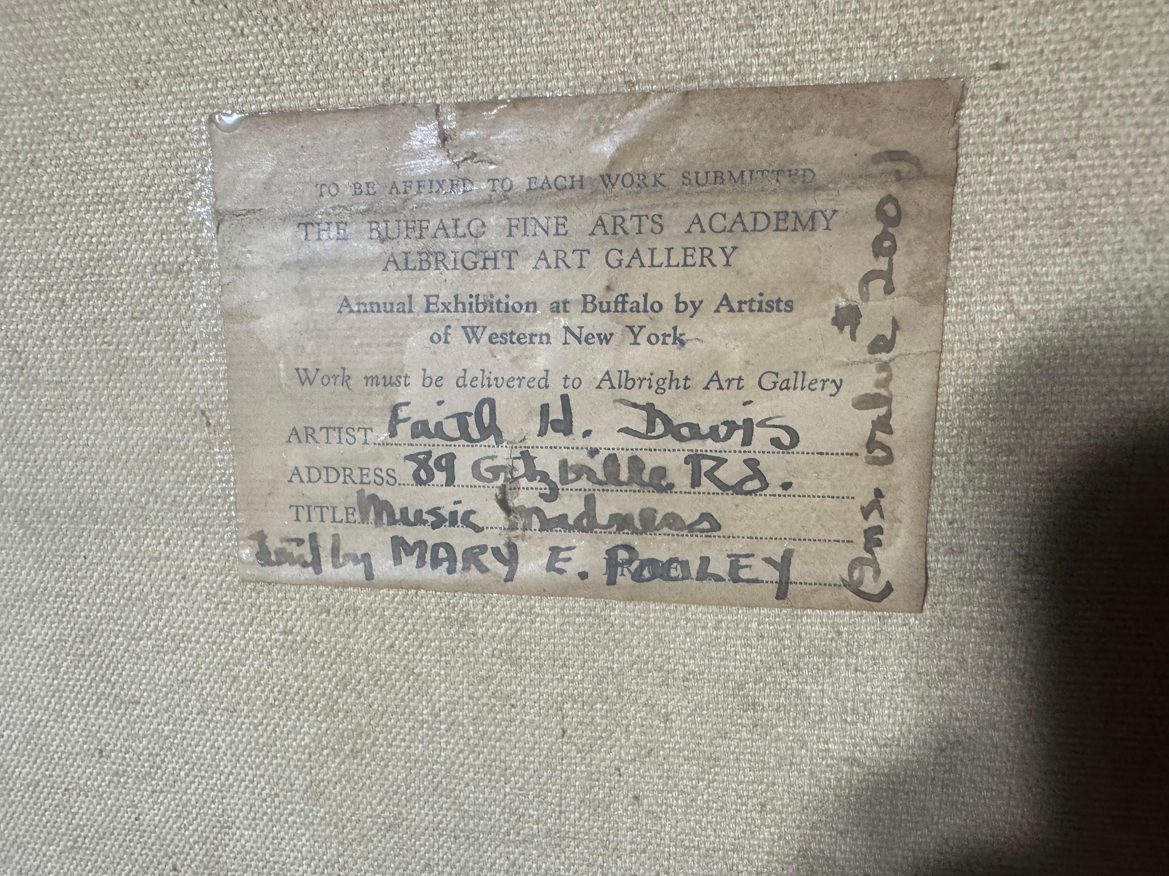 Mid-Century Modern Peinture à l'huile moderniste sur toile 