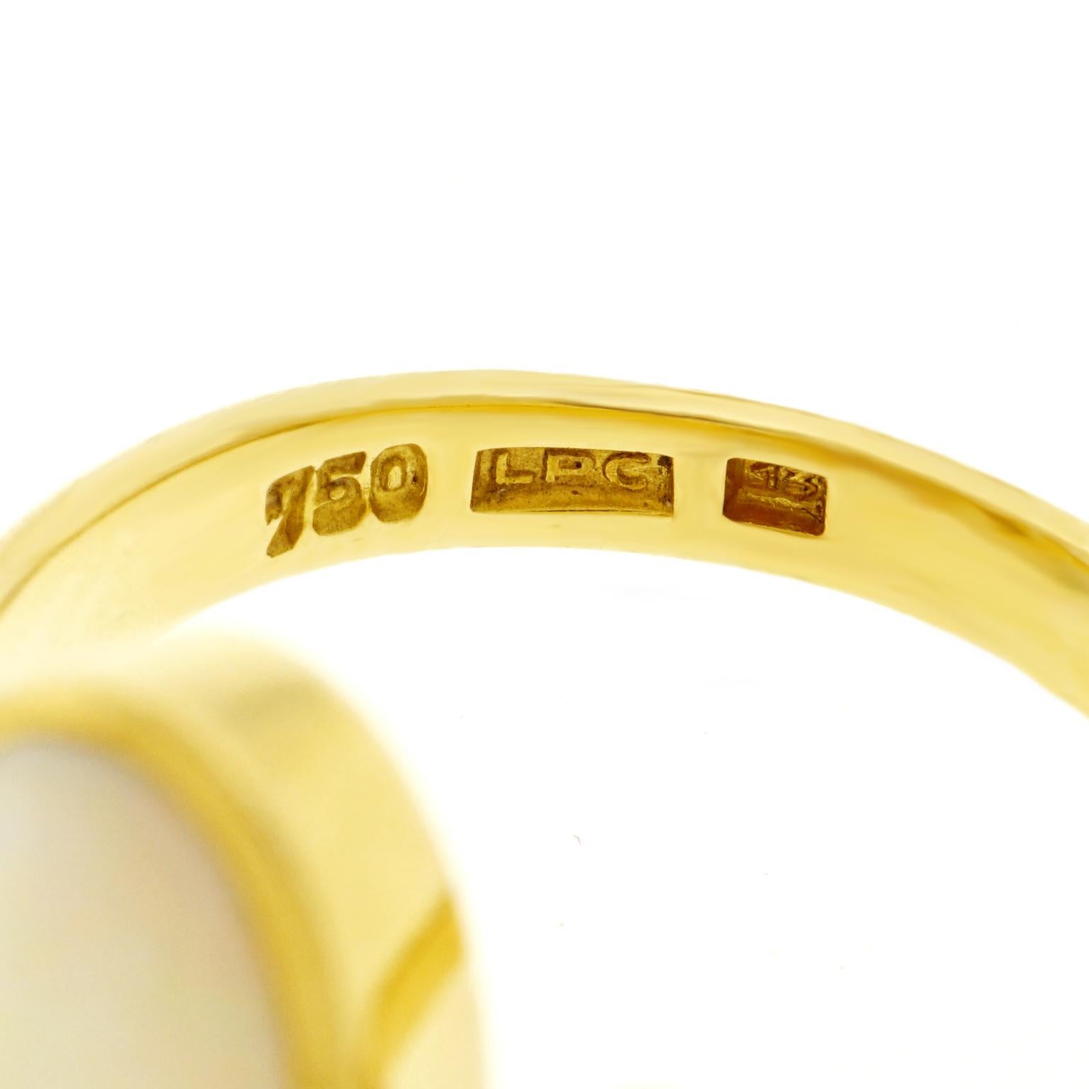 Modernist Opal Set Gold Ring 1