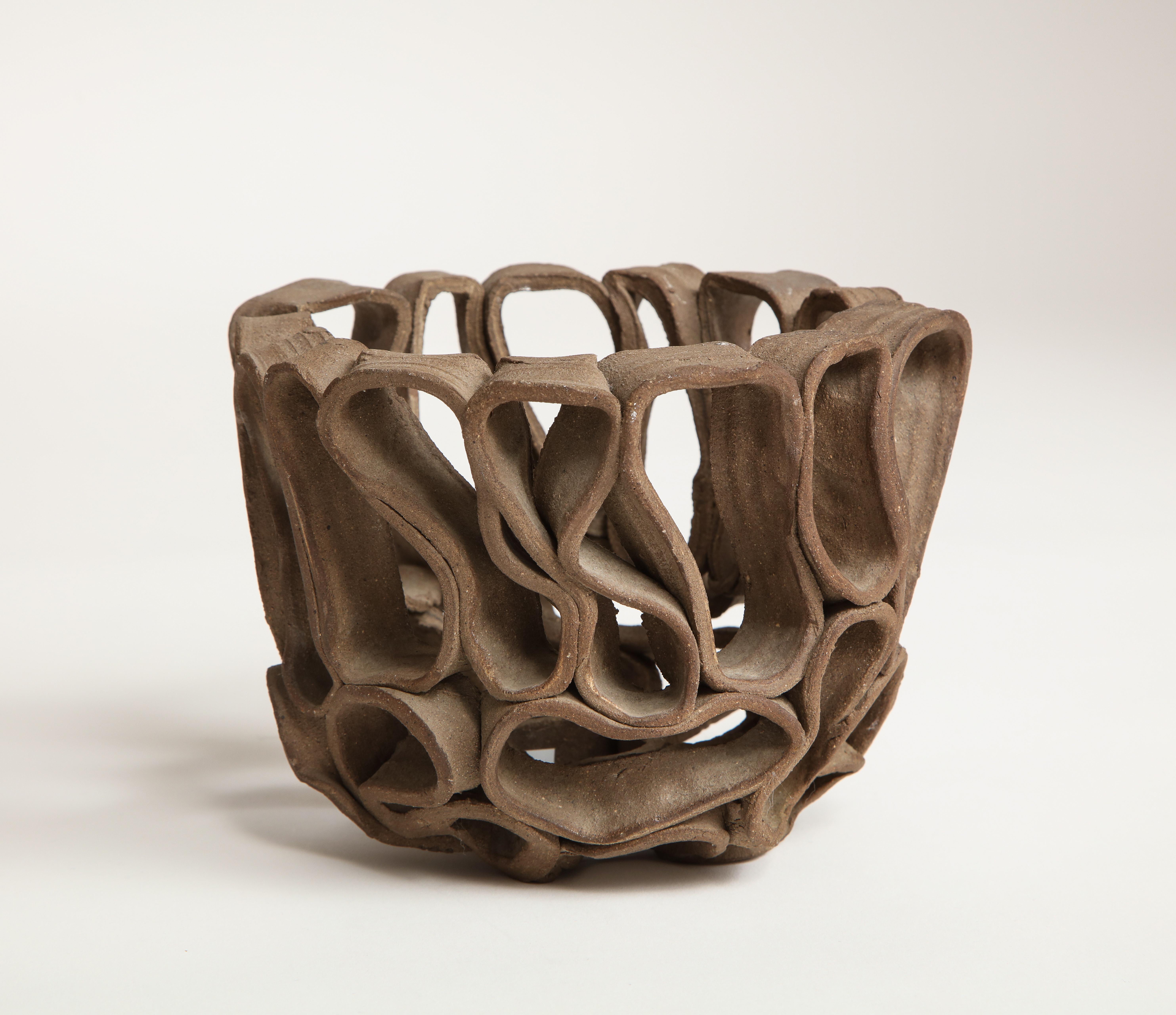 Organic Modern Modernist Open Form Ceramic Bowl For Sale