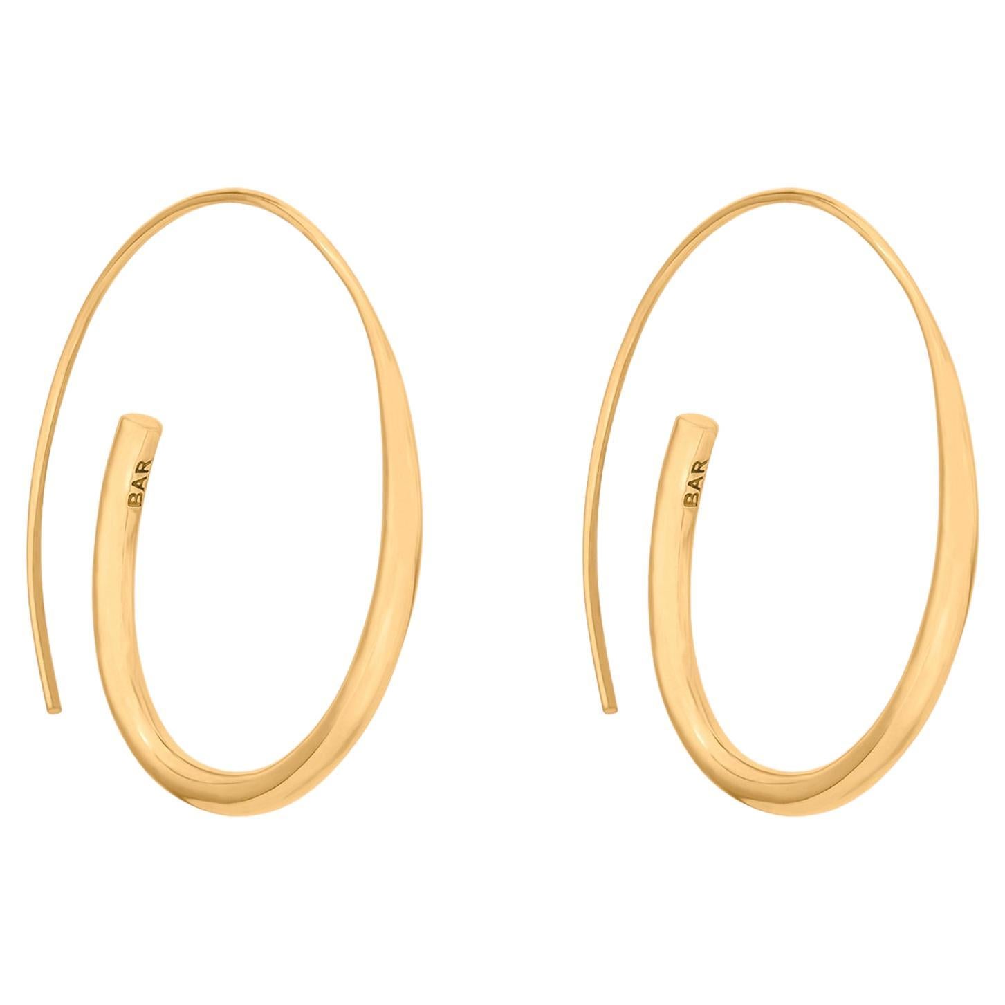 Modernist Open Hoop Earrings, 18 Carat Gold Plated Recycled Silver  For Sale