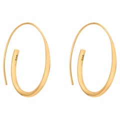 Modernist Open Hoop Earrings, 18 Carat Gold Plated Recycled Silver 