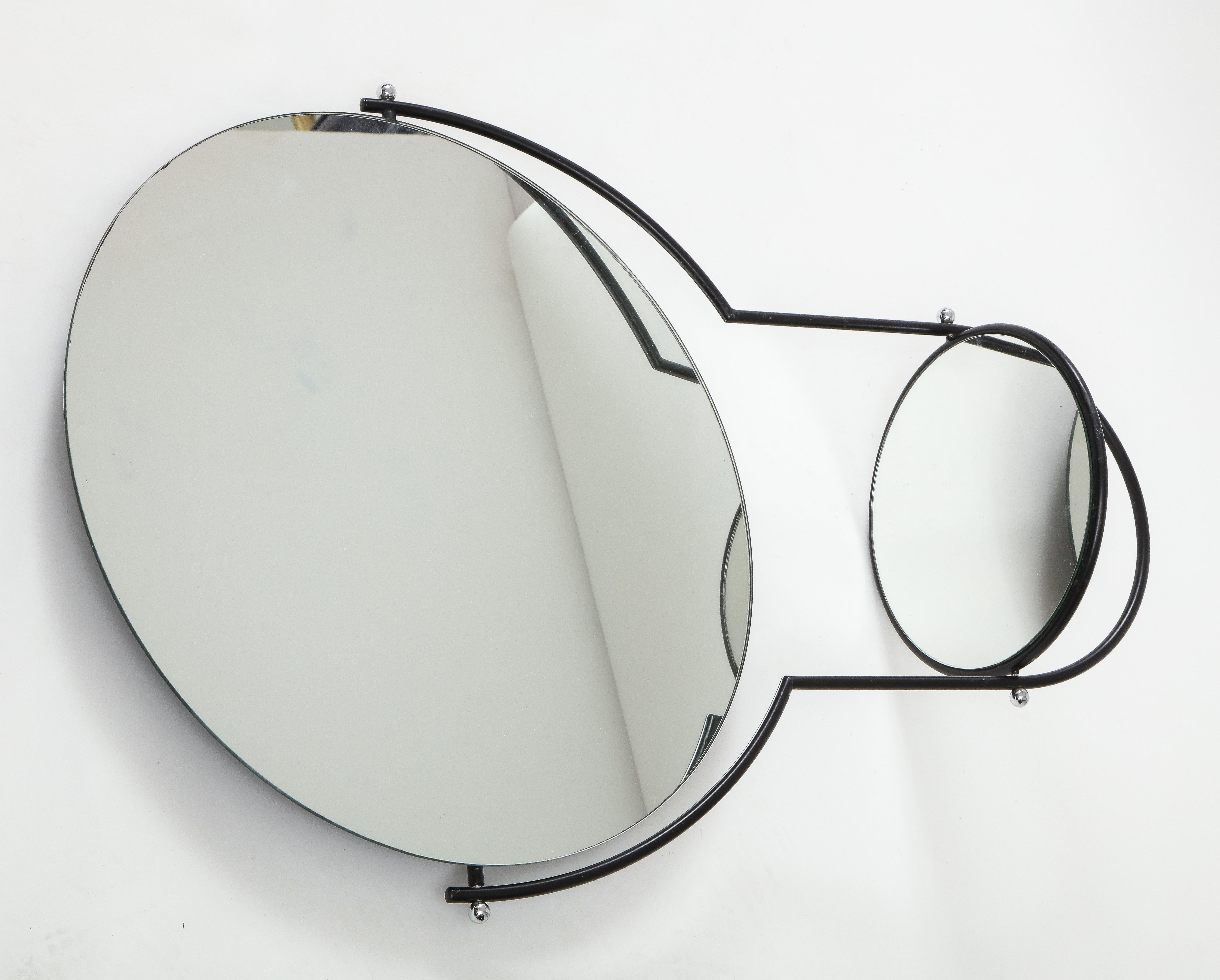 Steel Modernist 'Orbit' Wall Mirror by Rodney Kinsman for Bieffeplast