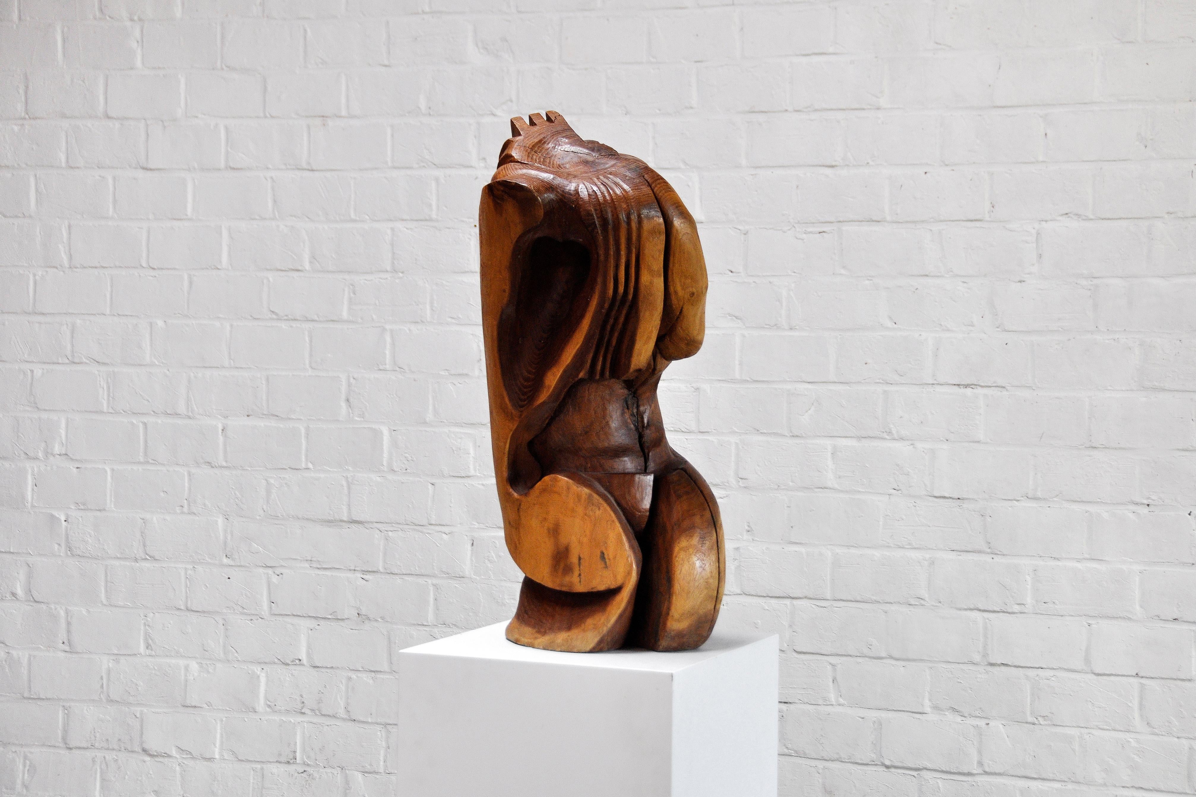 Mid-20th Century Modernist Organic Abstract Wood Sculpture, 1960's