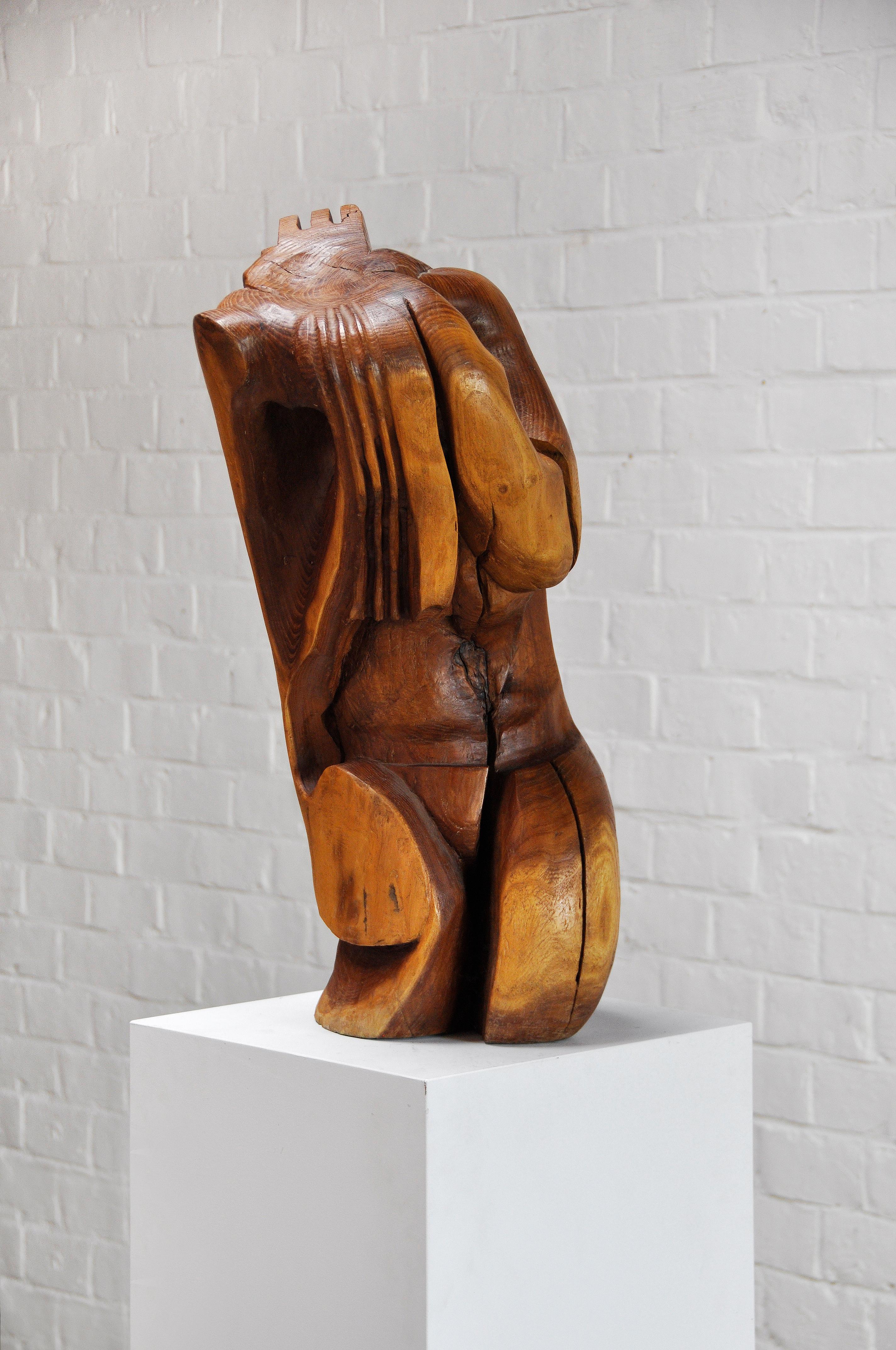 Modernist Organic Abstract Wood Sculpture, 1960's 1