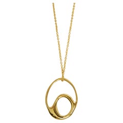 Modernist Organic Loop Pendant, 18 Carat Gold Plated Recycled Silver 
