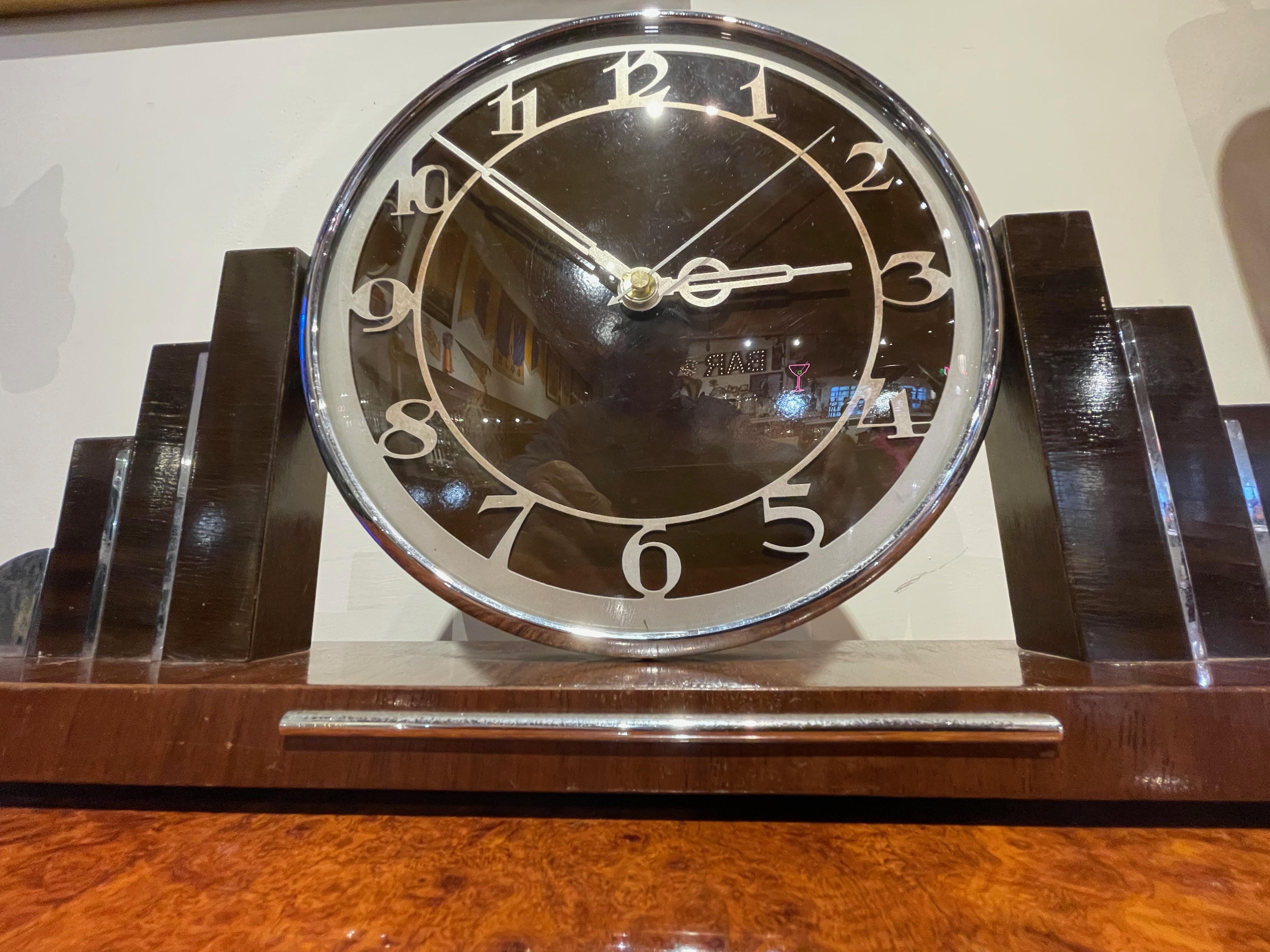 Modernist Original Art Deco Mantle Clock Quartz Conversion 1