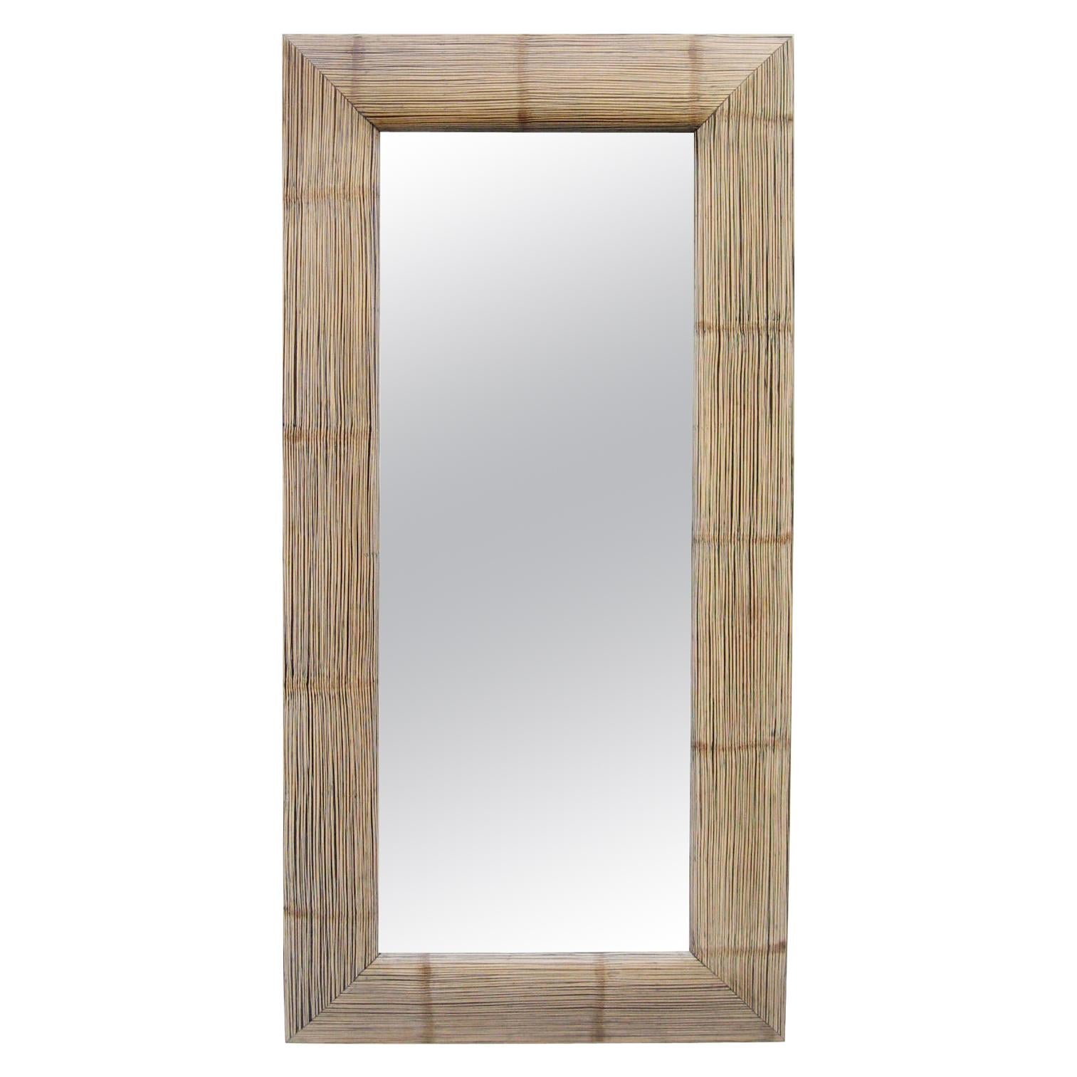 Modernist Oversized Bamboo Wall Mirror
