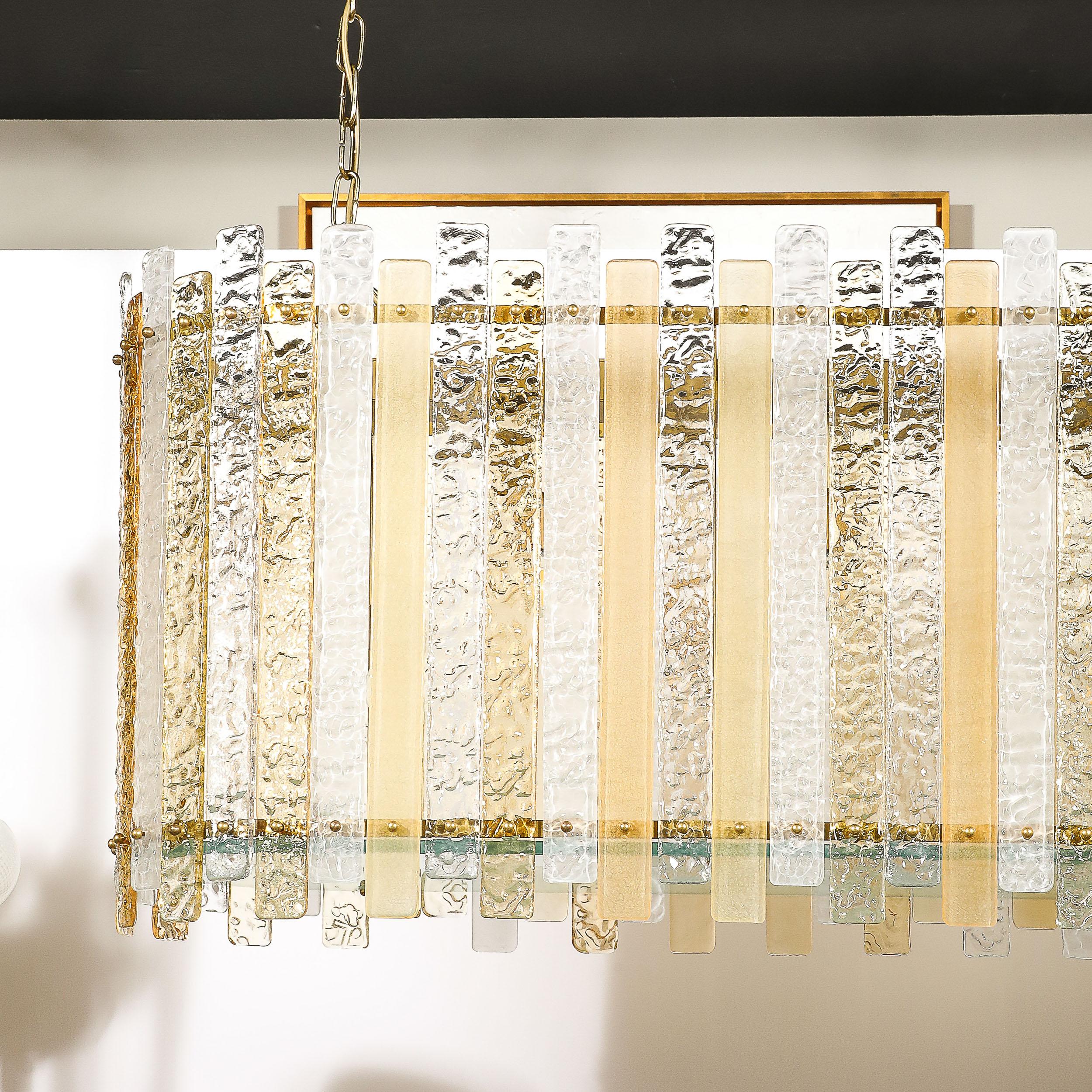 Luminaire moderne ovoïde en verre ambre dépoli et tacheté soufflé à la main à Murano en vente 3