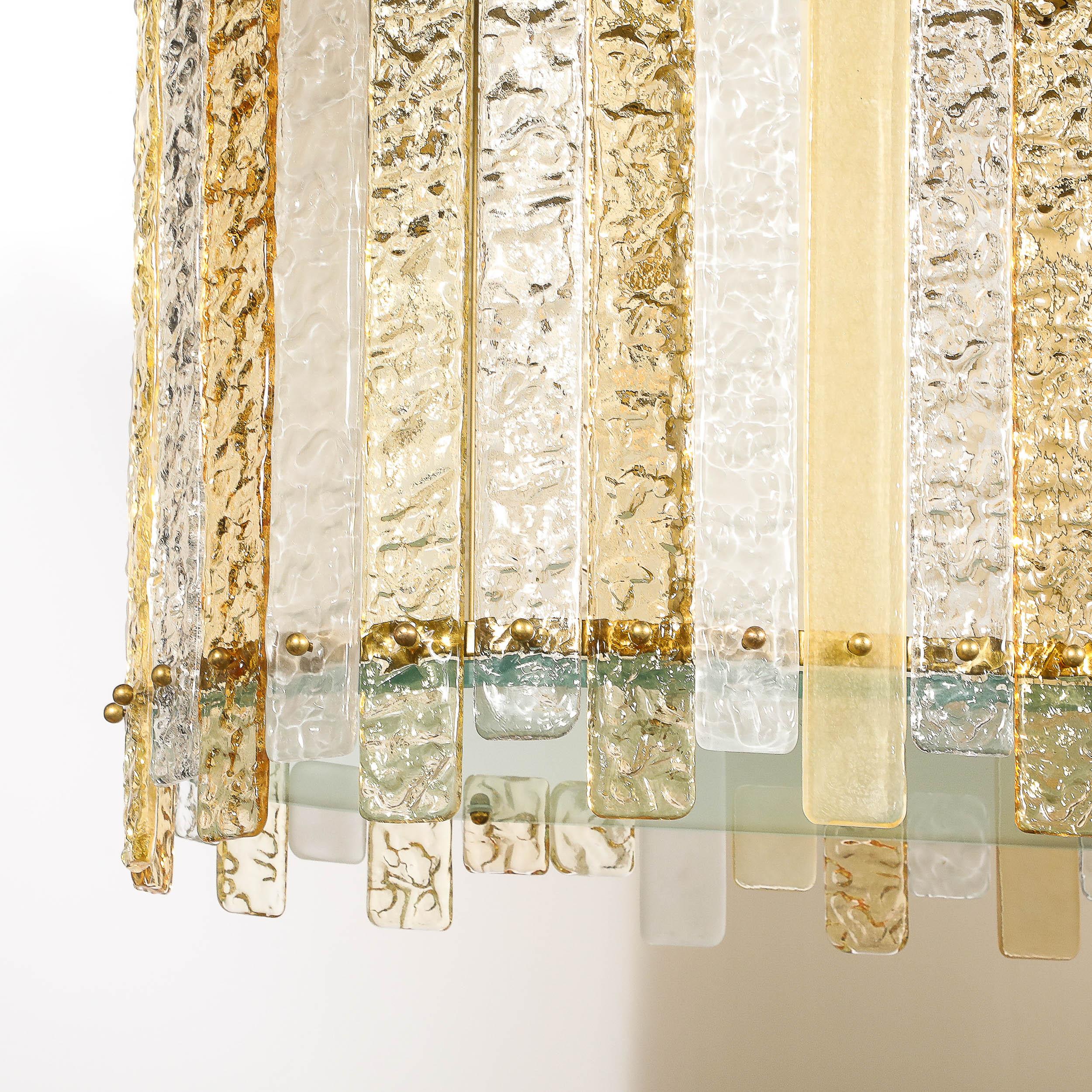 Luminaire moderne ovoïde en verre ambre dépoli et tacheté soufflé à la main à Murano en vente 6