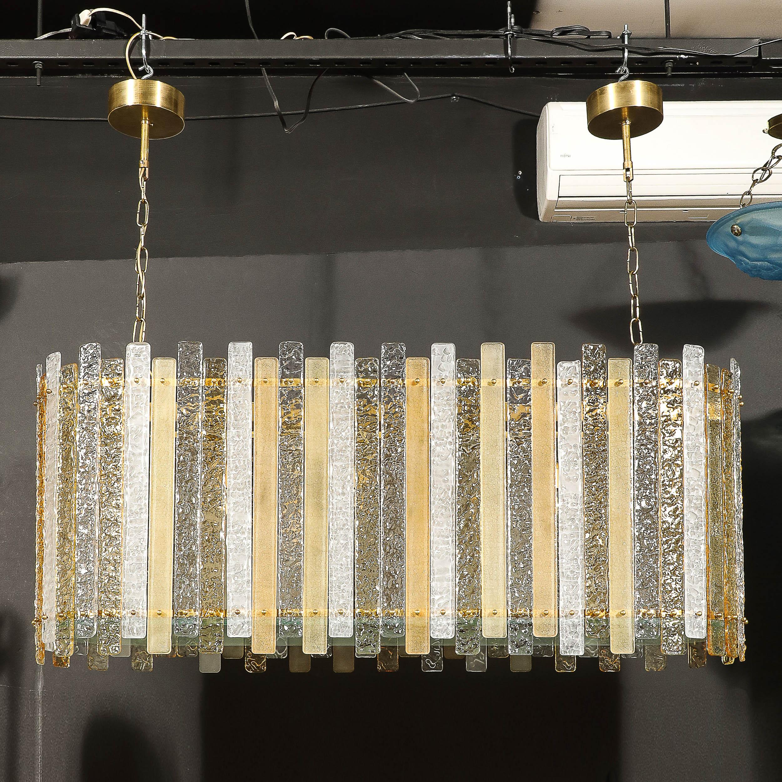 Luminaire moderne ovoïde en verre ambre dépoli et tacheté soufflé à la main à Murano en vente 8