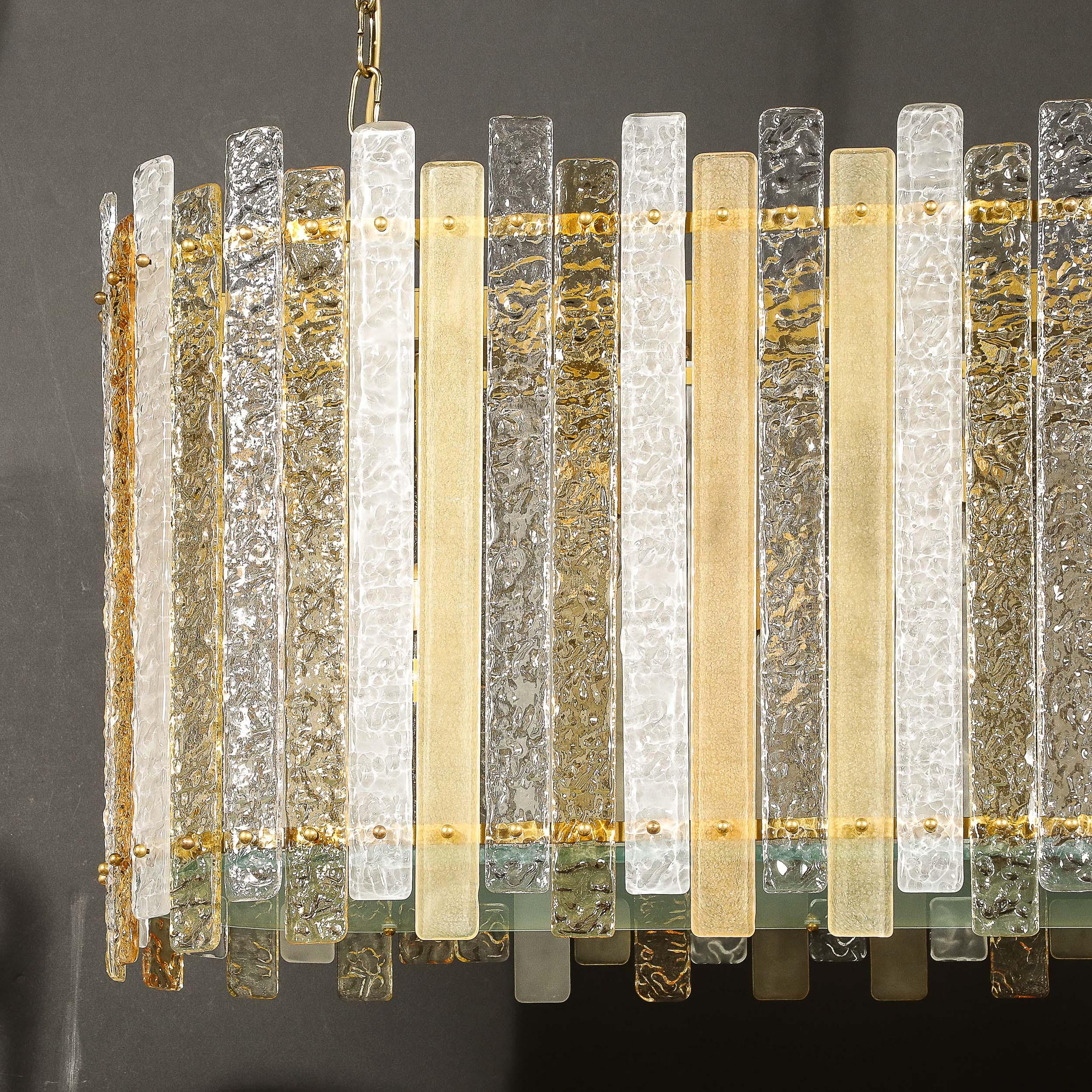 Luminaire moderne ovoïde en verre ambre dépoli et tacheté soufflé à la main à Murano en vente 9