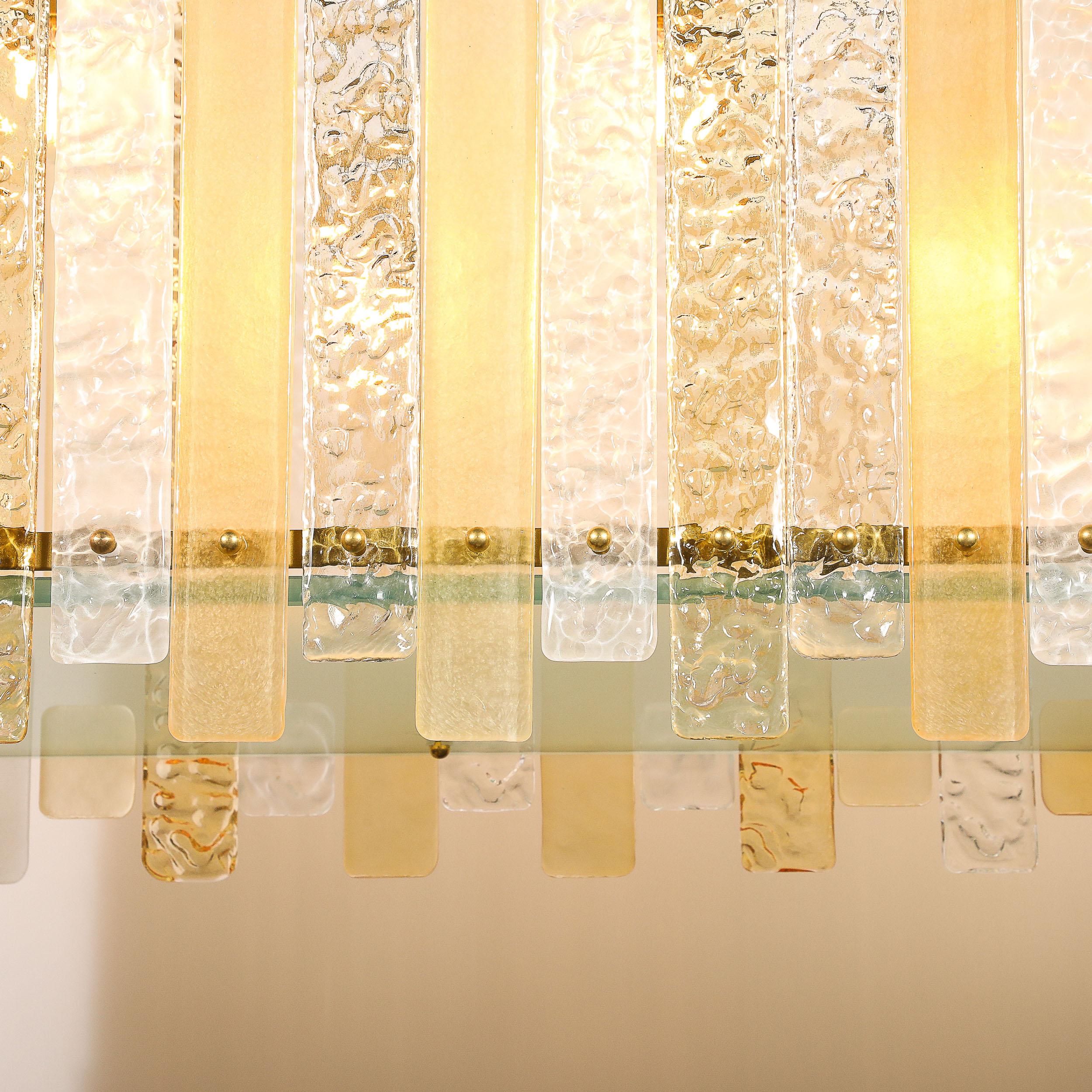 XXIe siècle et contemporain Luminaire moderne ovoïde en verre ambre dépoli et tacheté soufflé à la main à Murano en vente