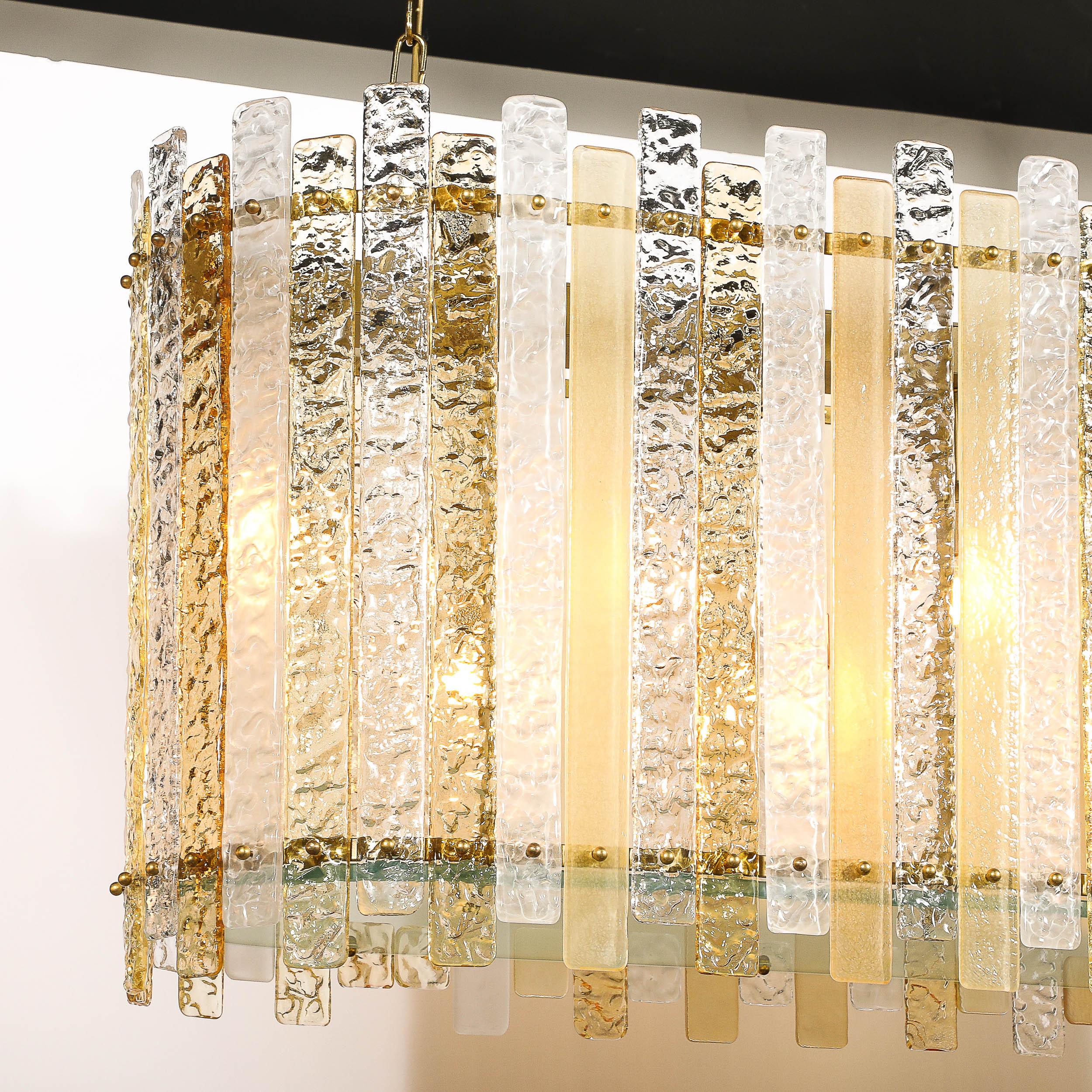 Luminaire moderne ovoïde en verre ambre dépoli et tacheté soufflé à la main à Murano en vente 1