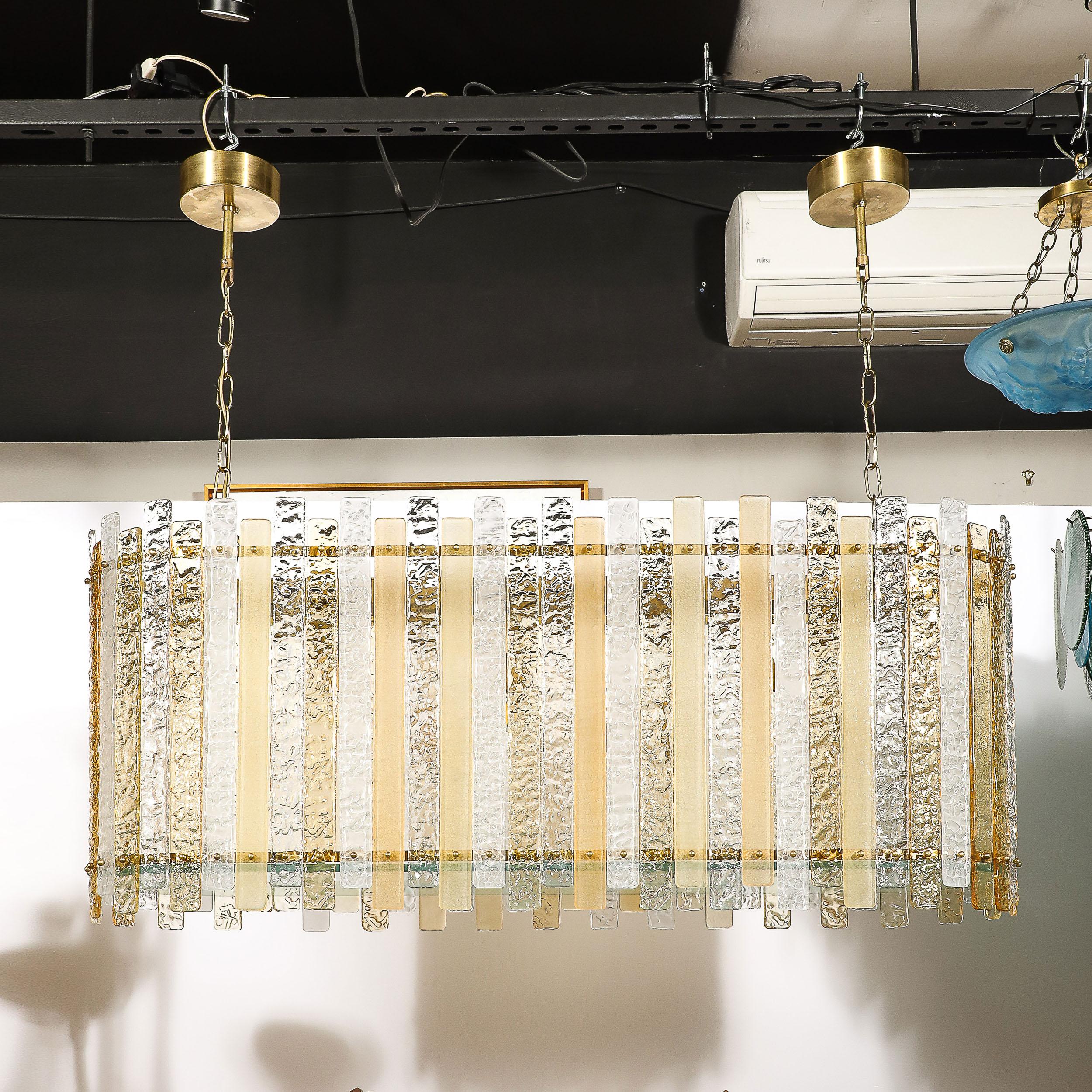 Luminaire moderne ovoïde en verre ambre dépoli et tacheté soufflé à la main à Murano en vente 2