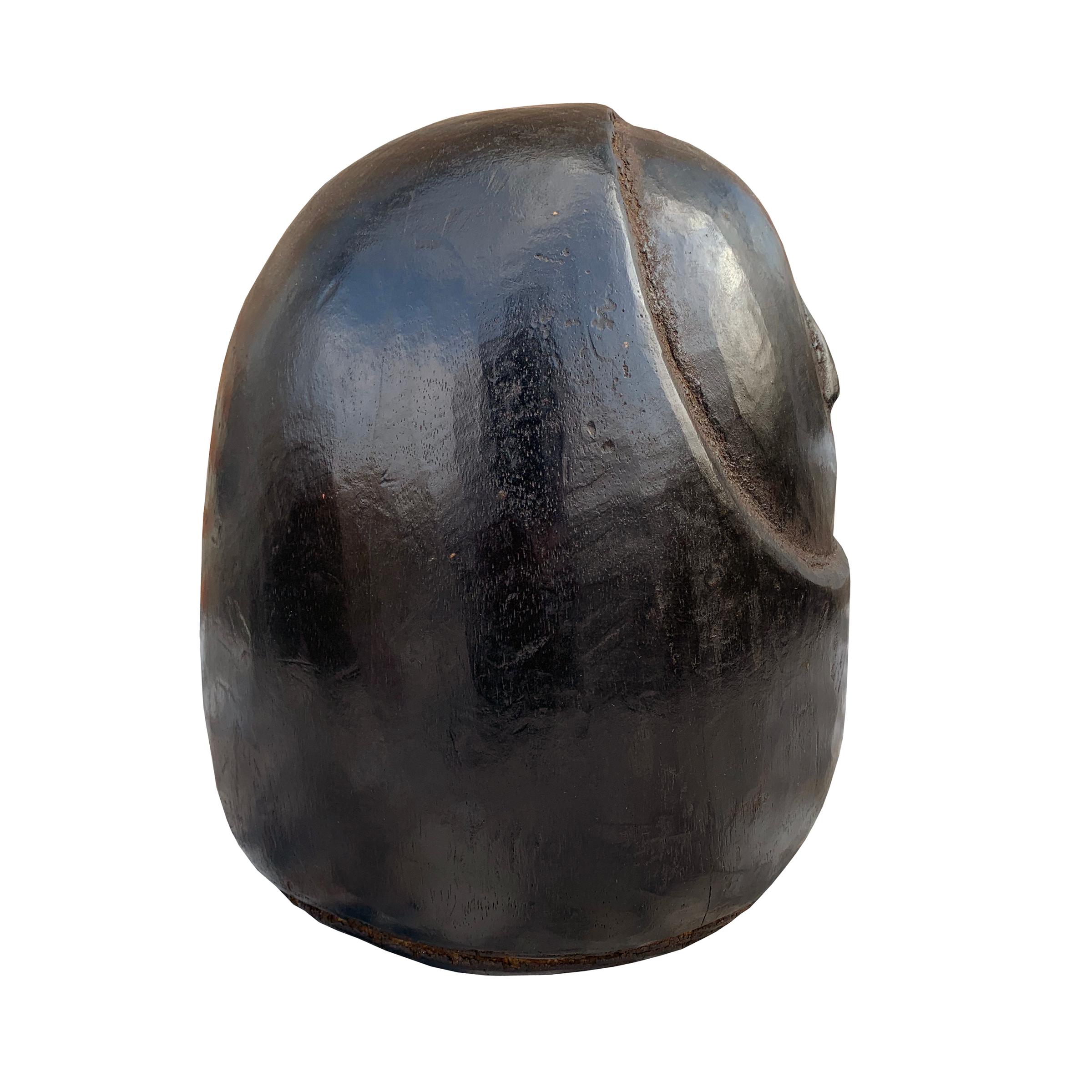 Hand-Carved Modernist Owl Sculpture