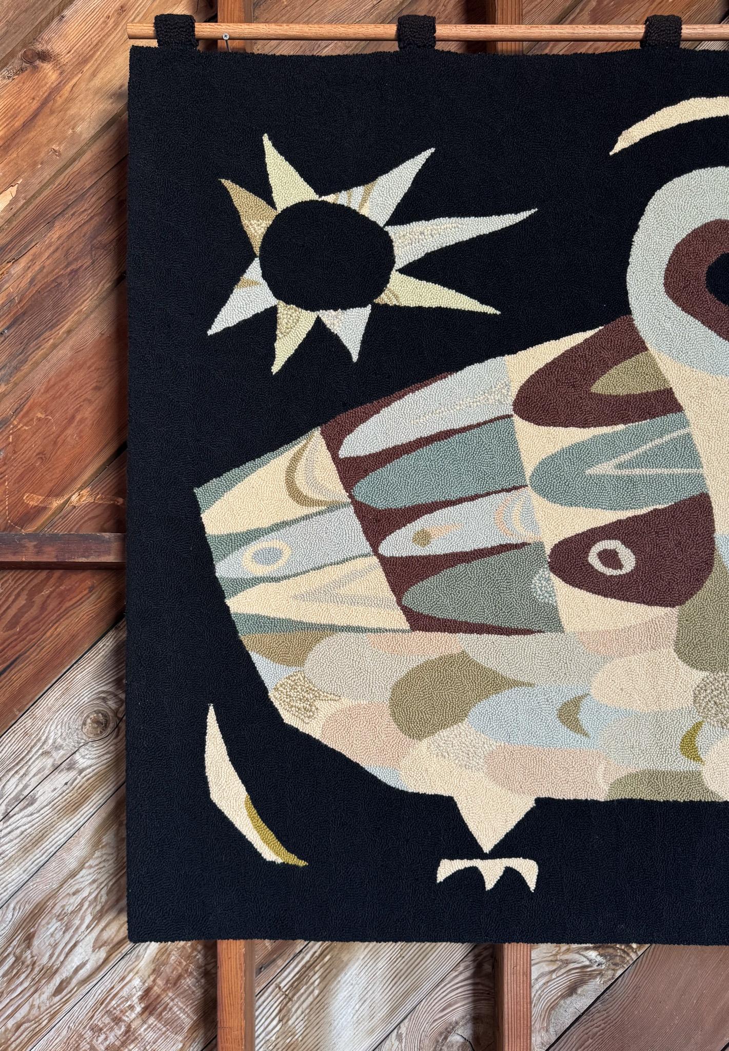 Modernist Owl Tapestry, Mexico, c.1965 4