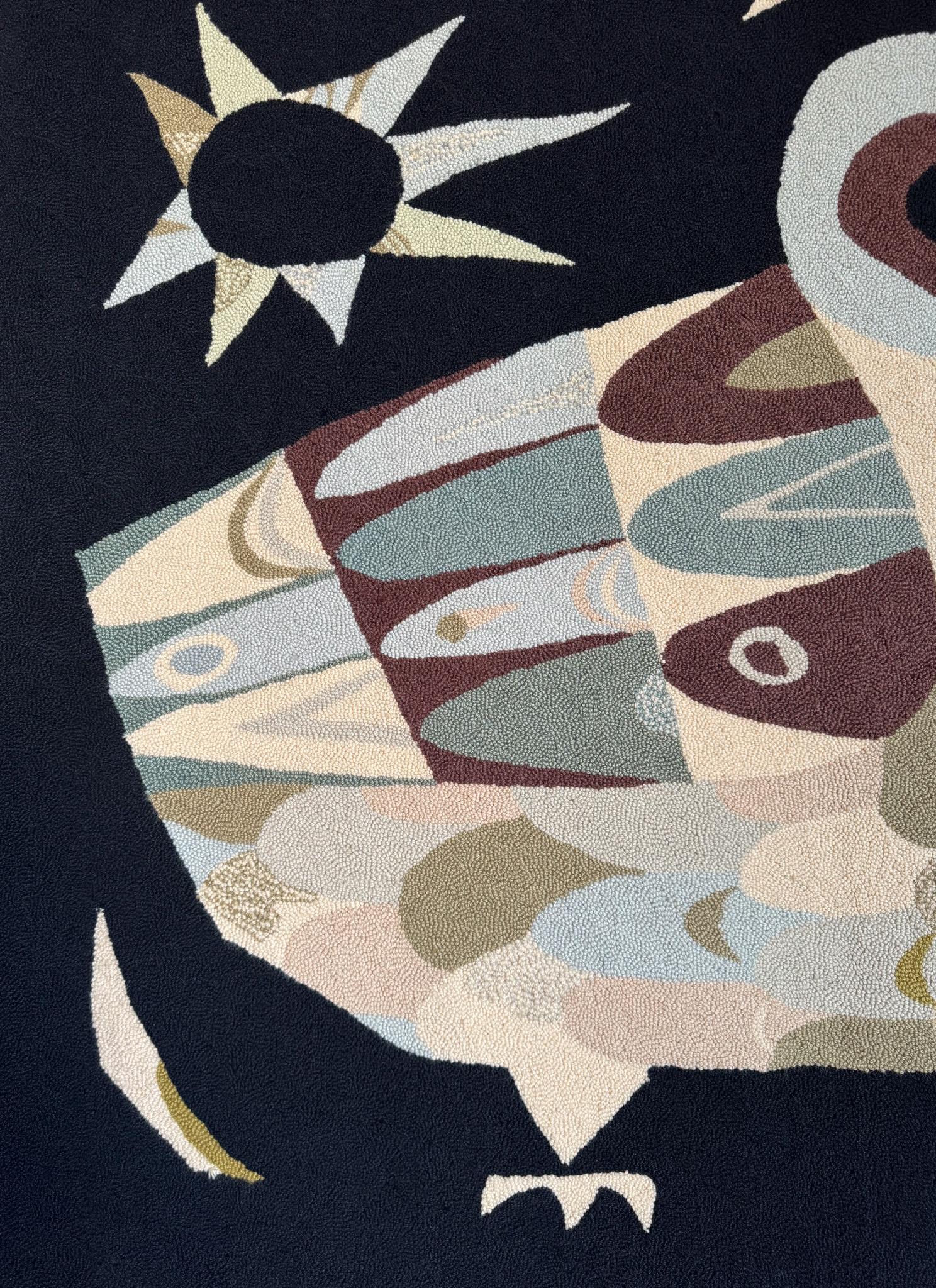 20th Century Modernist Owl Tapestry, Mexico, c.1965