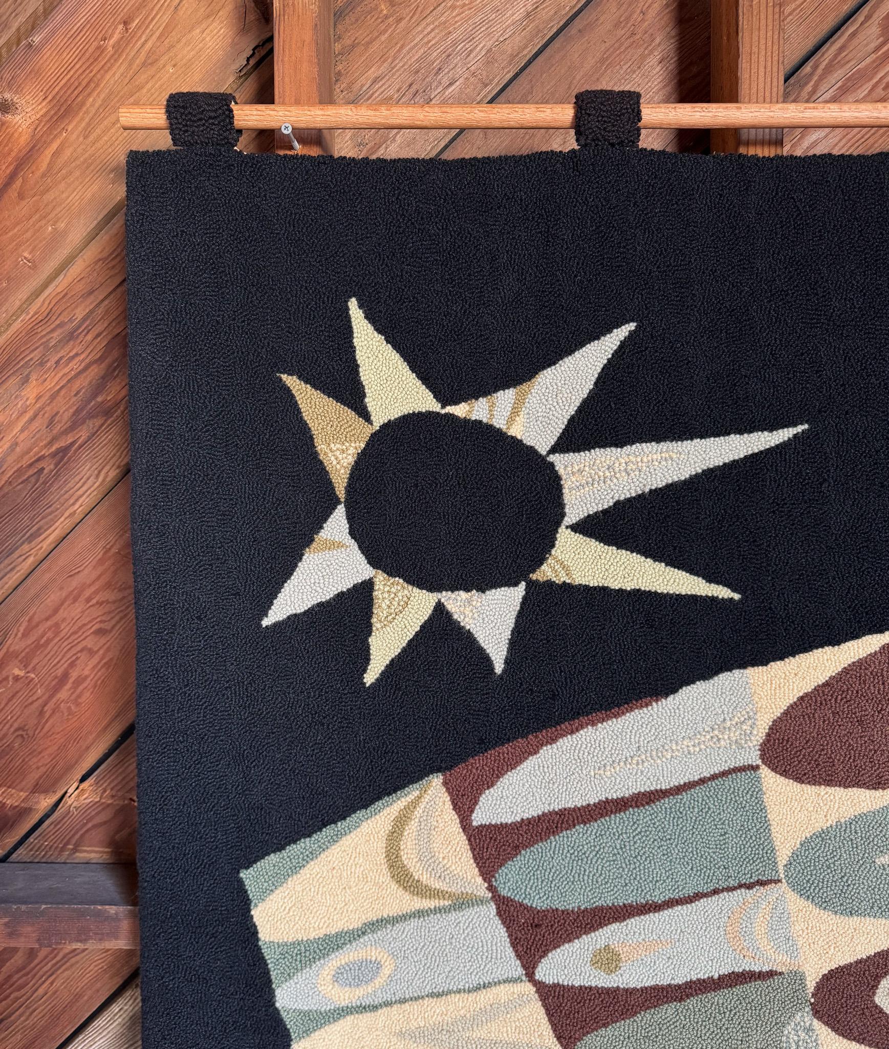 Wool Modernist Owl Tapestry, Mexico, c.1965