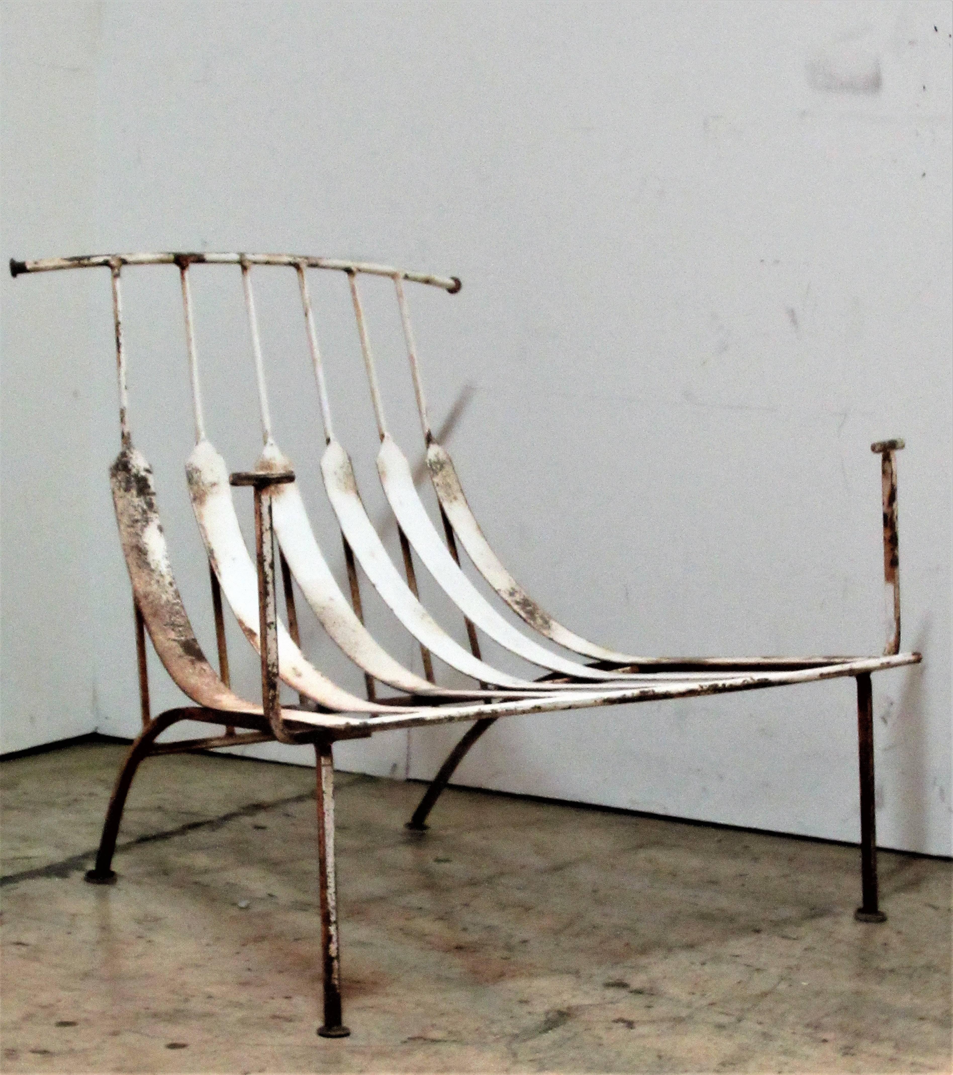 Rare Iron Lounge Chairs by Russell Woodard 3