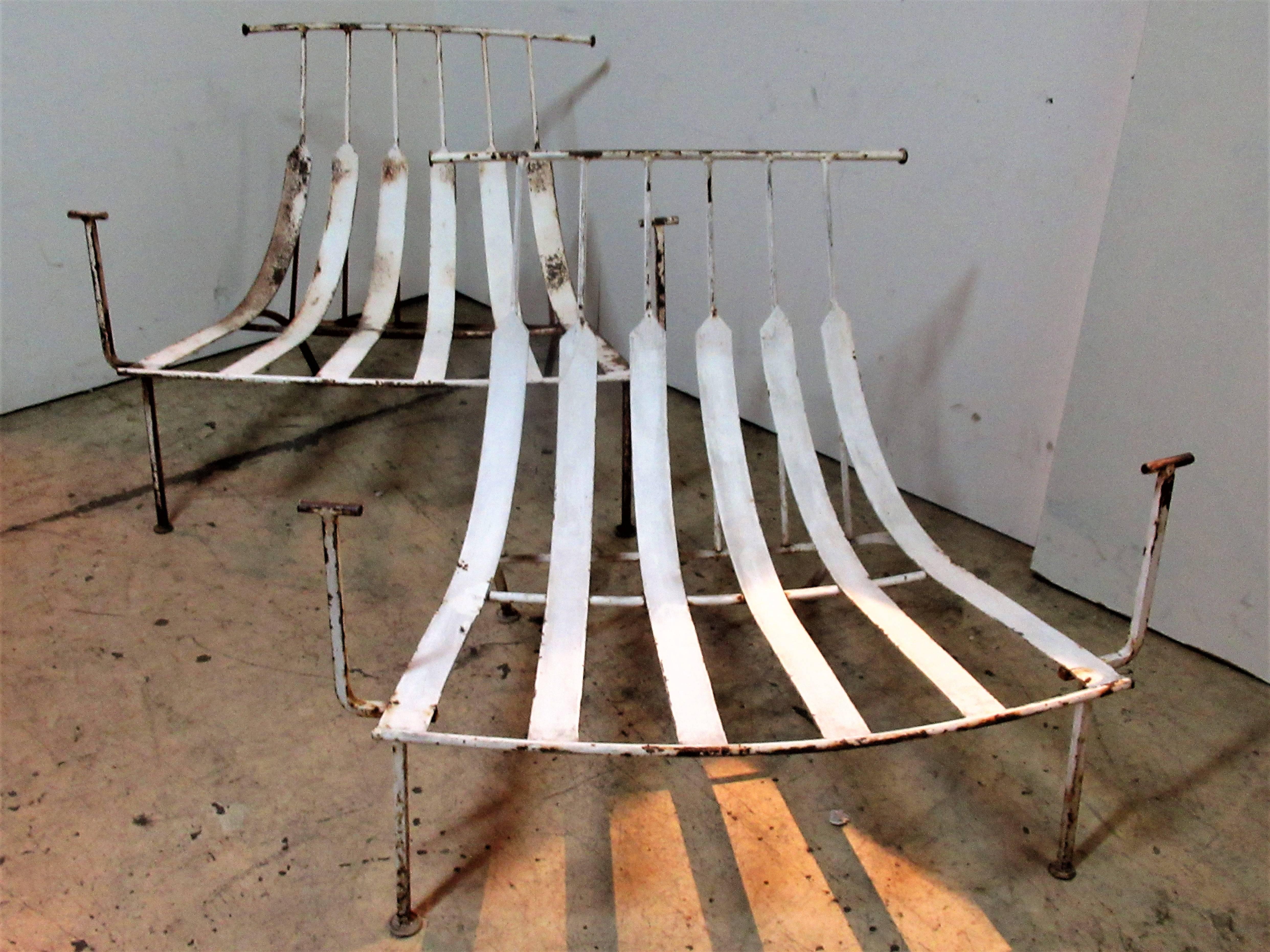 Rare Iron Lounge Chairs by Russell Woodard 9