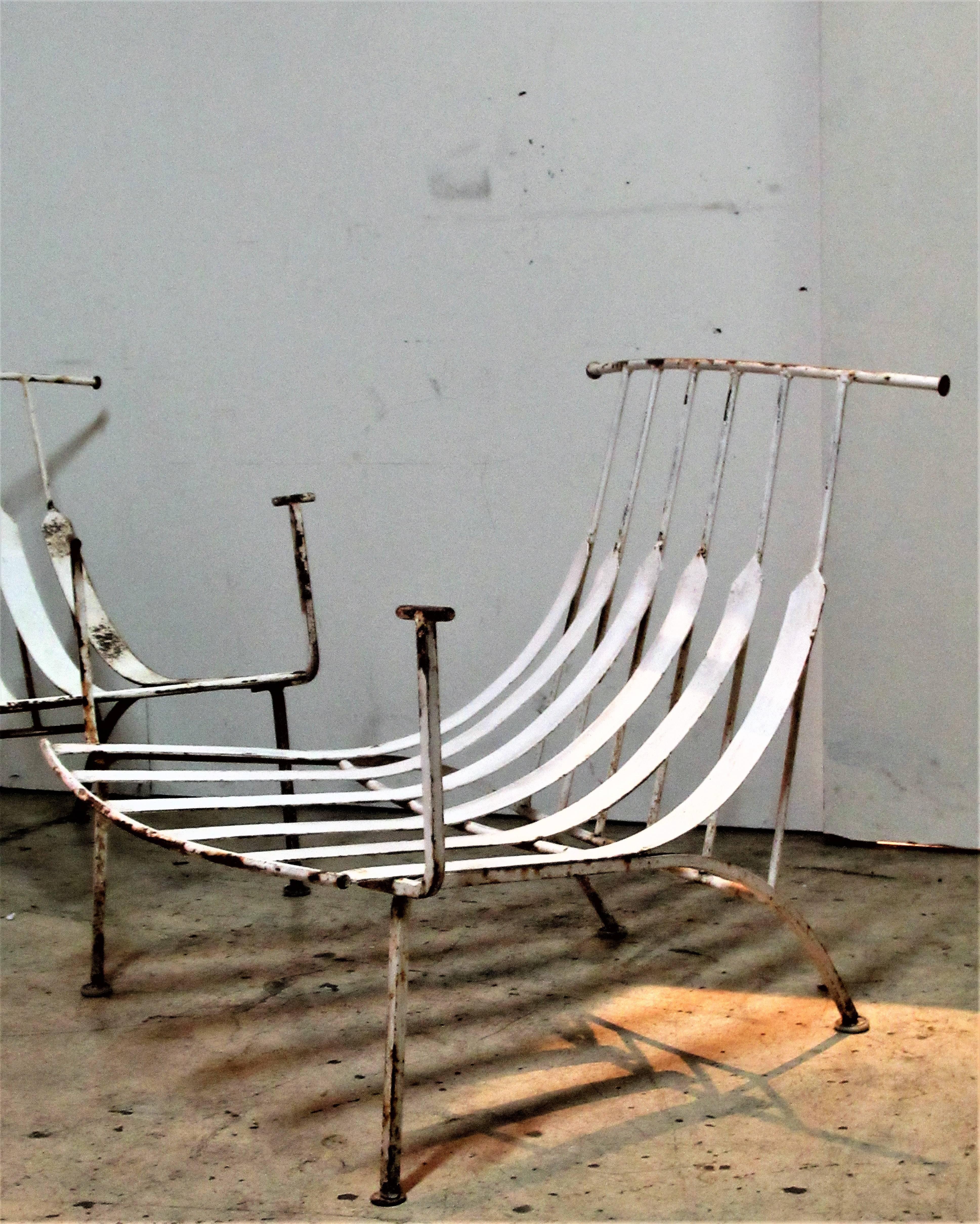 Rare Iron Lounge Chairs by Russell Woodard In Good Condition In Rochester, NY