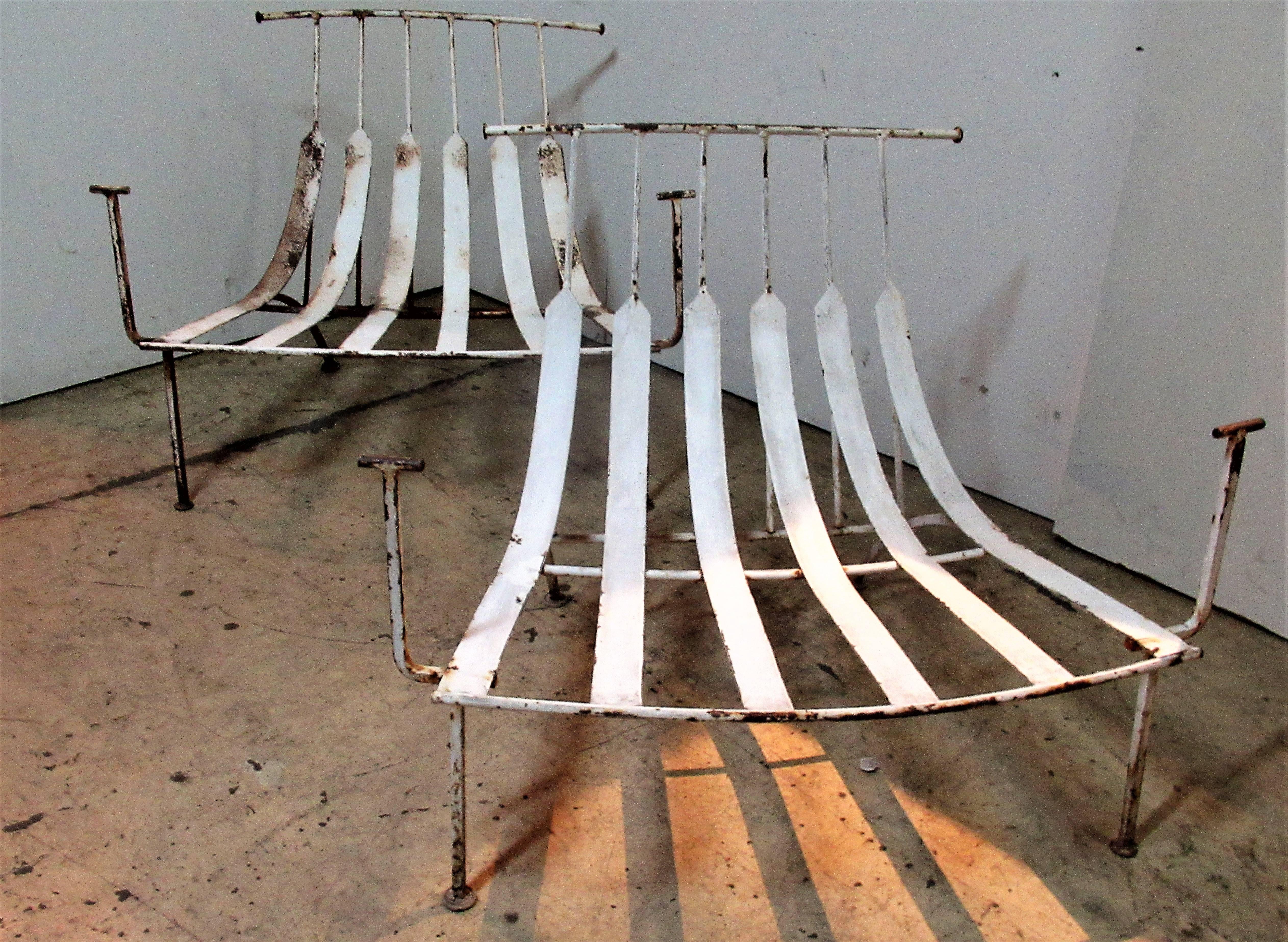 20th Century Rare Iron Lounge Chairs by Russell Woodard