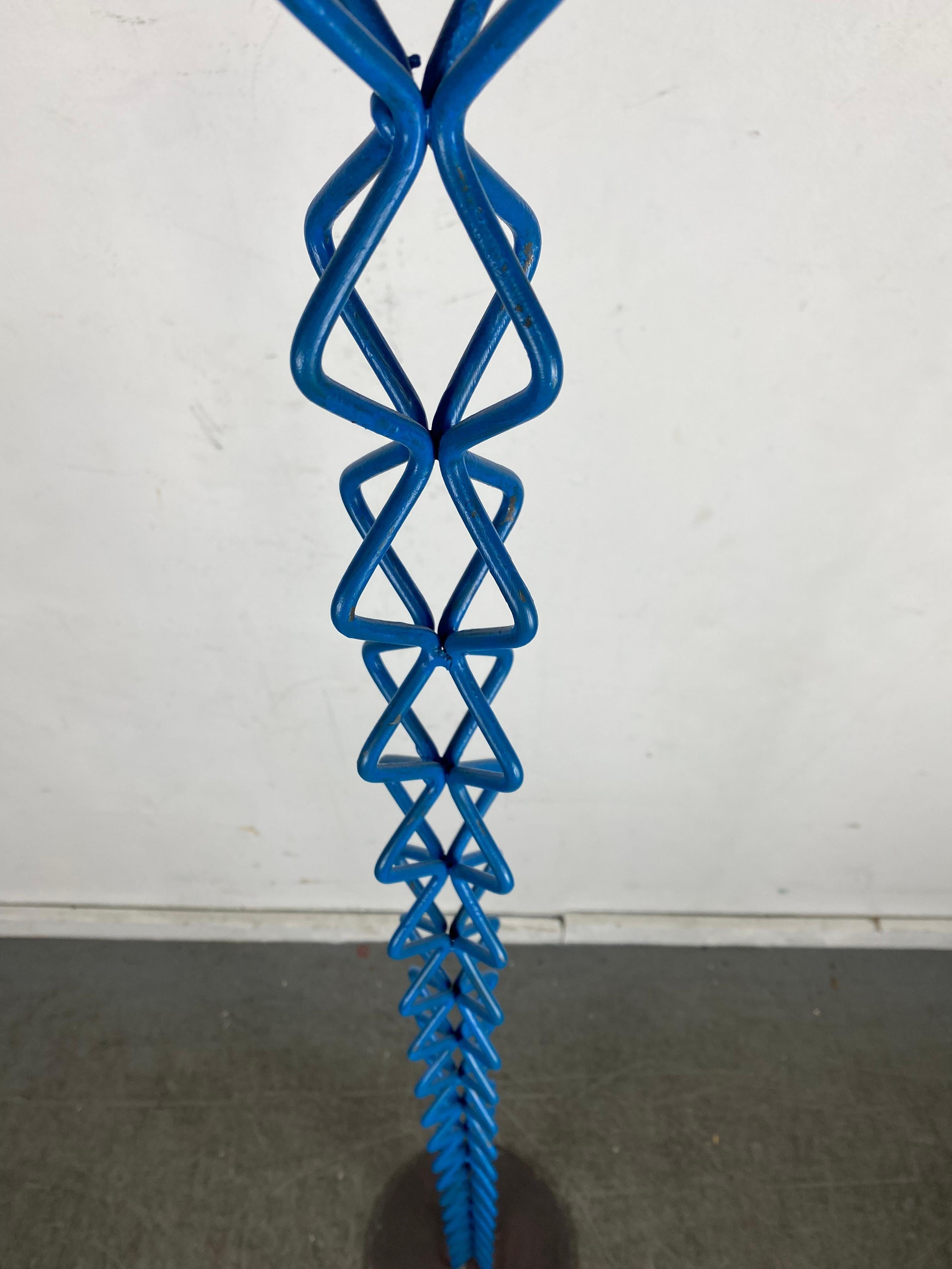 Hand-Crafted Modernist Painted   metal/ steel Sculpture by John Metzen.. Over 7 feet high.. For Sale