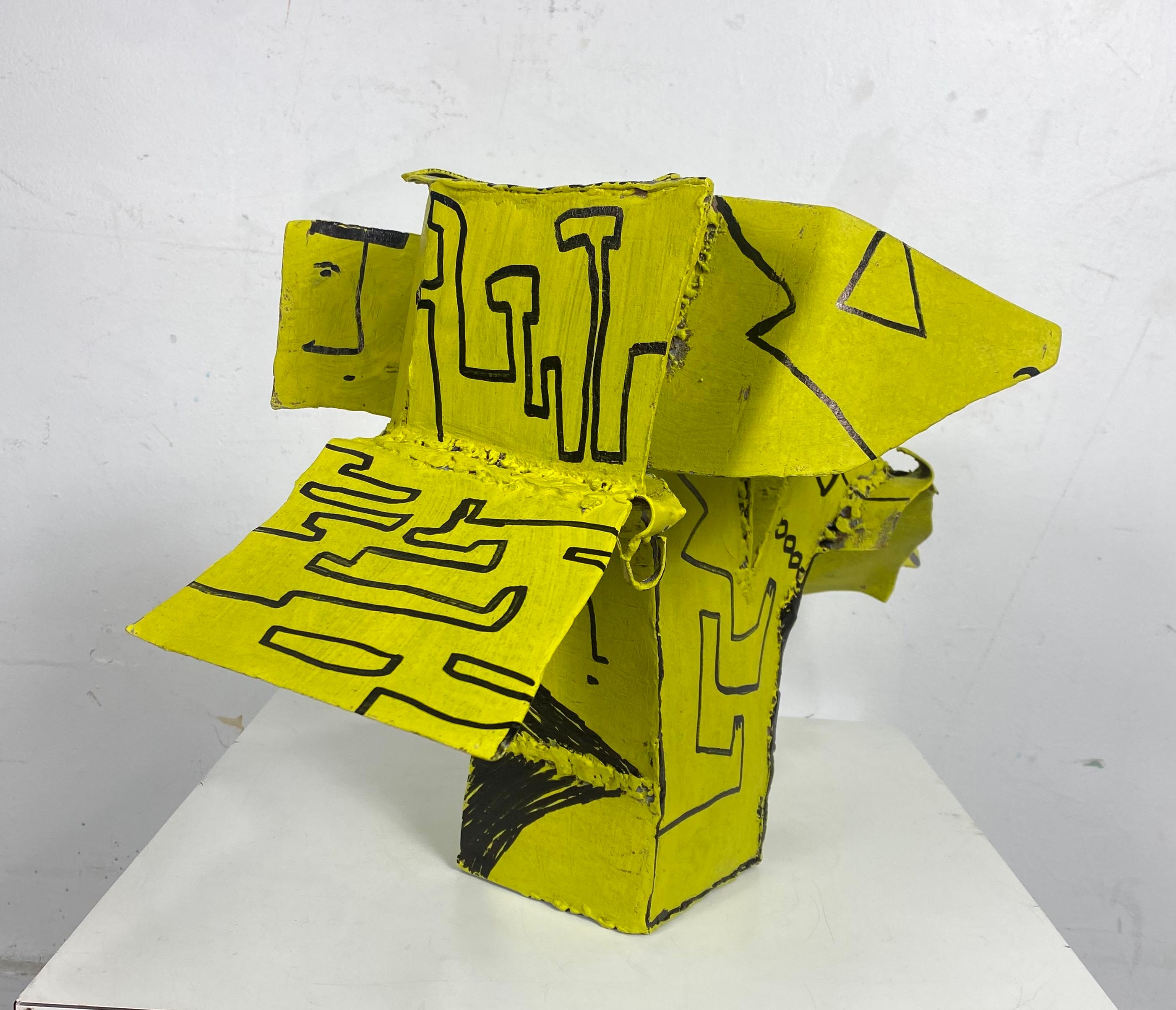 Escultura modernista de acero pintado y graffiti de rotulador negro, Metzen/Merisola en venta 1