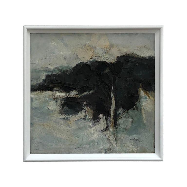 Mid Century Modern Painting by Neil Murison, Oil on Board, Abstract, 1962