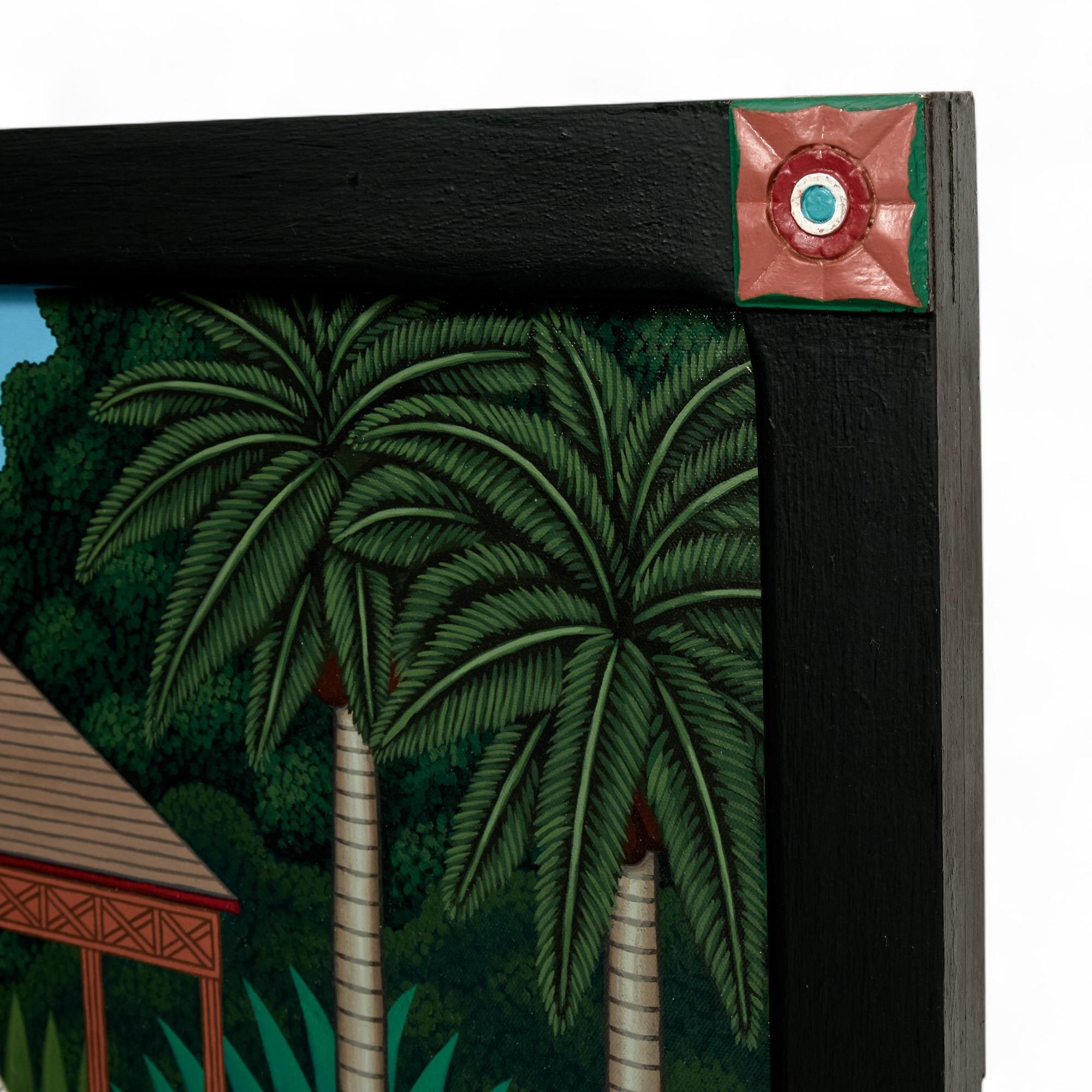 Modernistisches Gemälde eines tropischen Gartens von Shigeo Okumura (Farbe) im Angebot