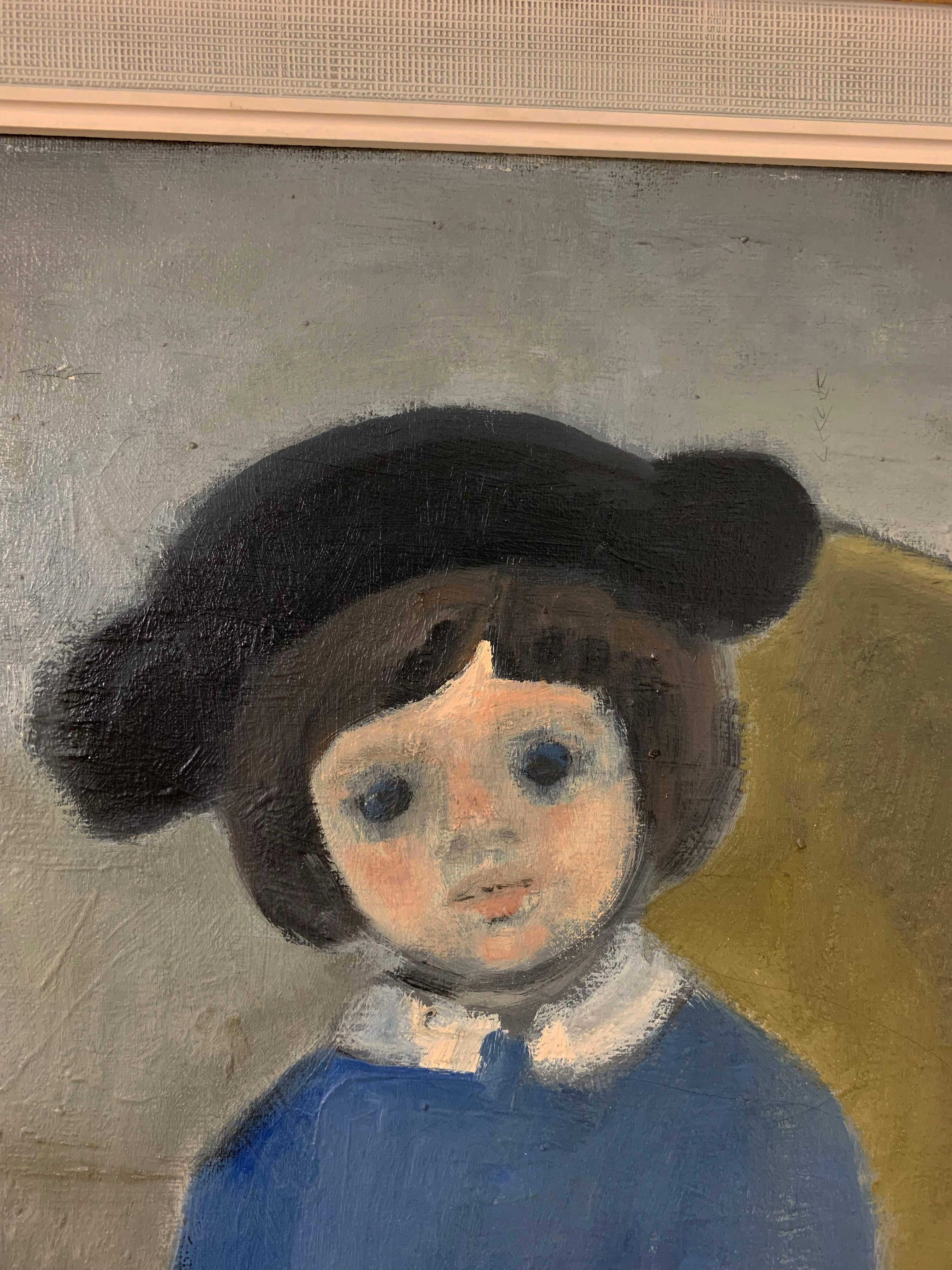 Painting of the young girl wearing a montera by Spanish artist Sophia Morales. Purchased from her exhibition at the Kreisler Gallery in Madrid in 1967. Copy of exhibition catalog included with purchase.