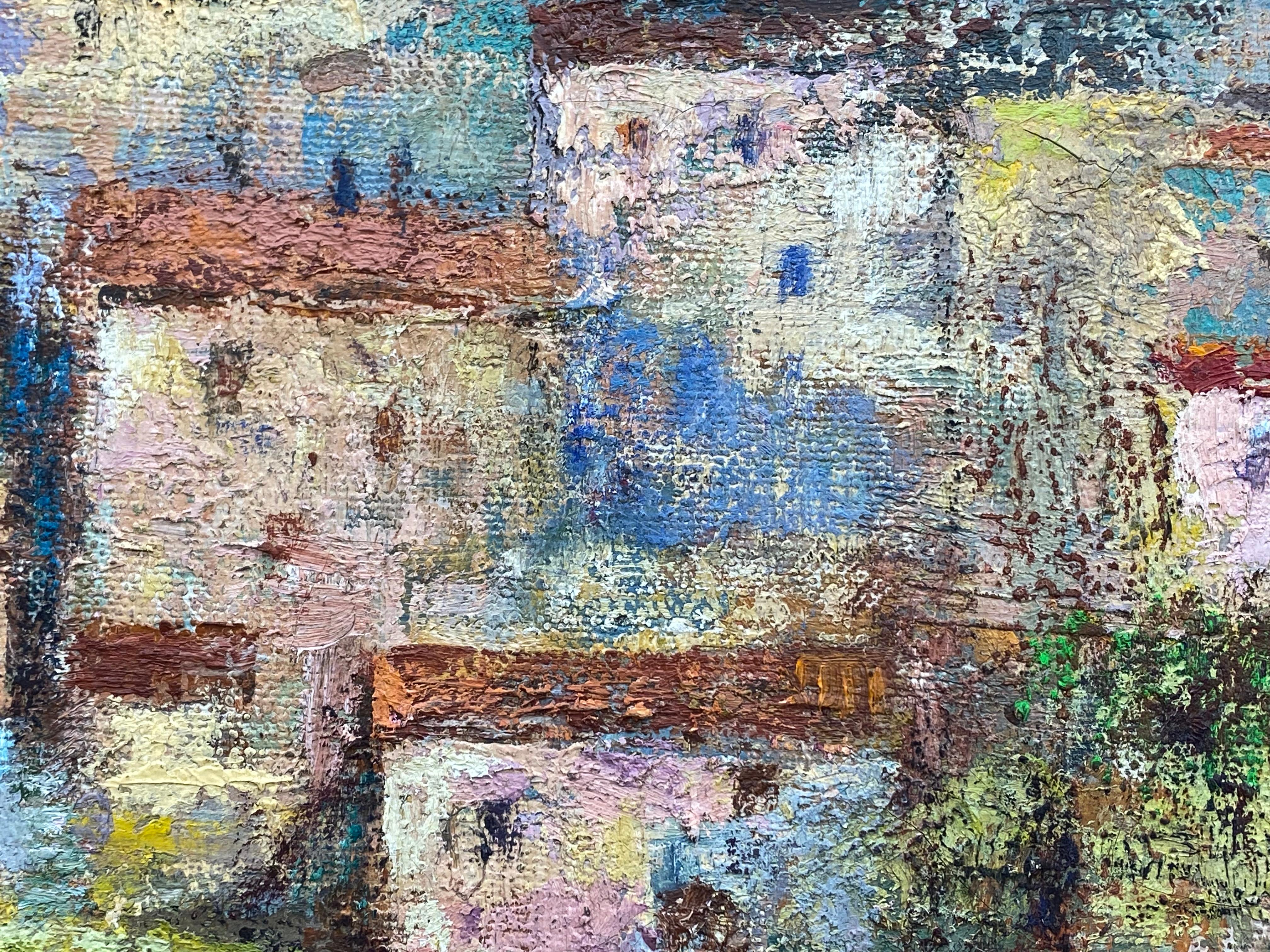 Toile Peinture moderniste d'une colline de San Miguel de Allende (Mexique) en vente