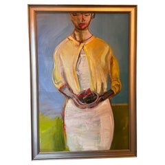 Modernist Painting – Woman With Bowl of Fruit