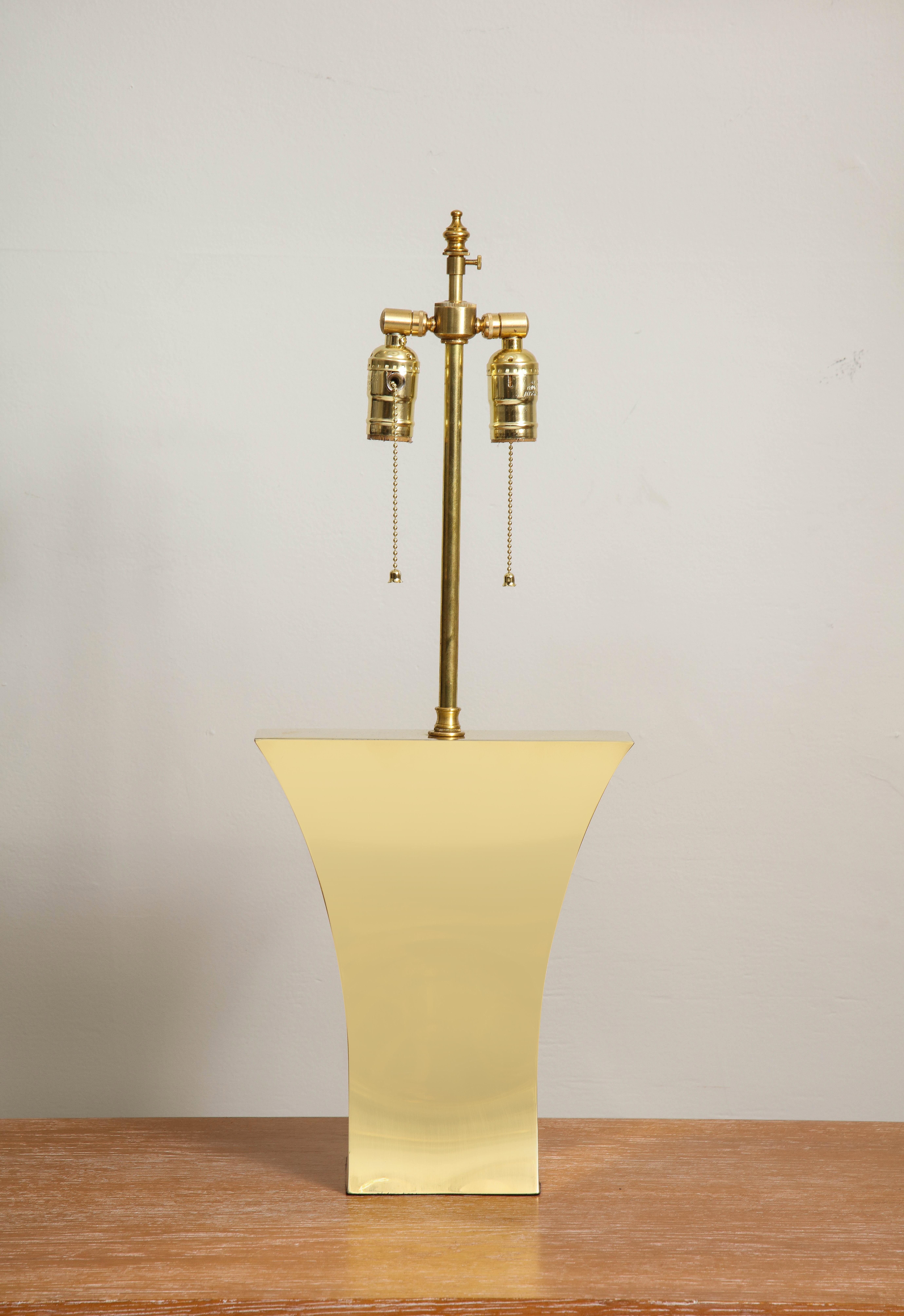 Modernist Pair of Brass Table Lamps 1