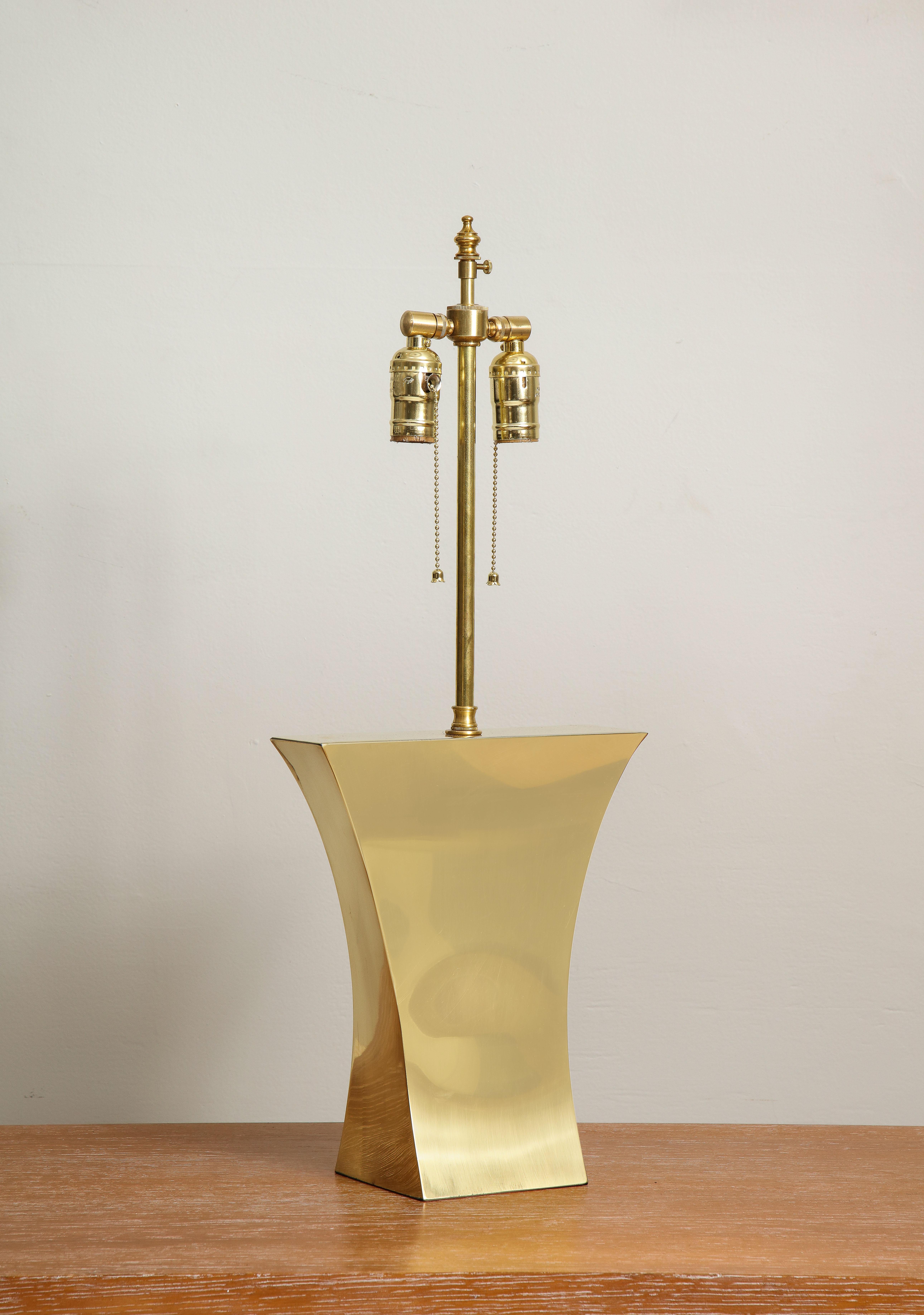 Modernist Pair of Brass Table Lamps 2