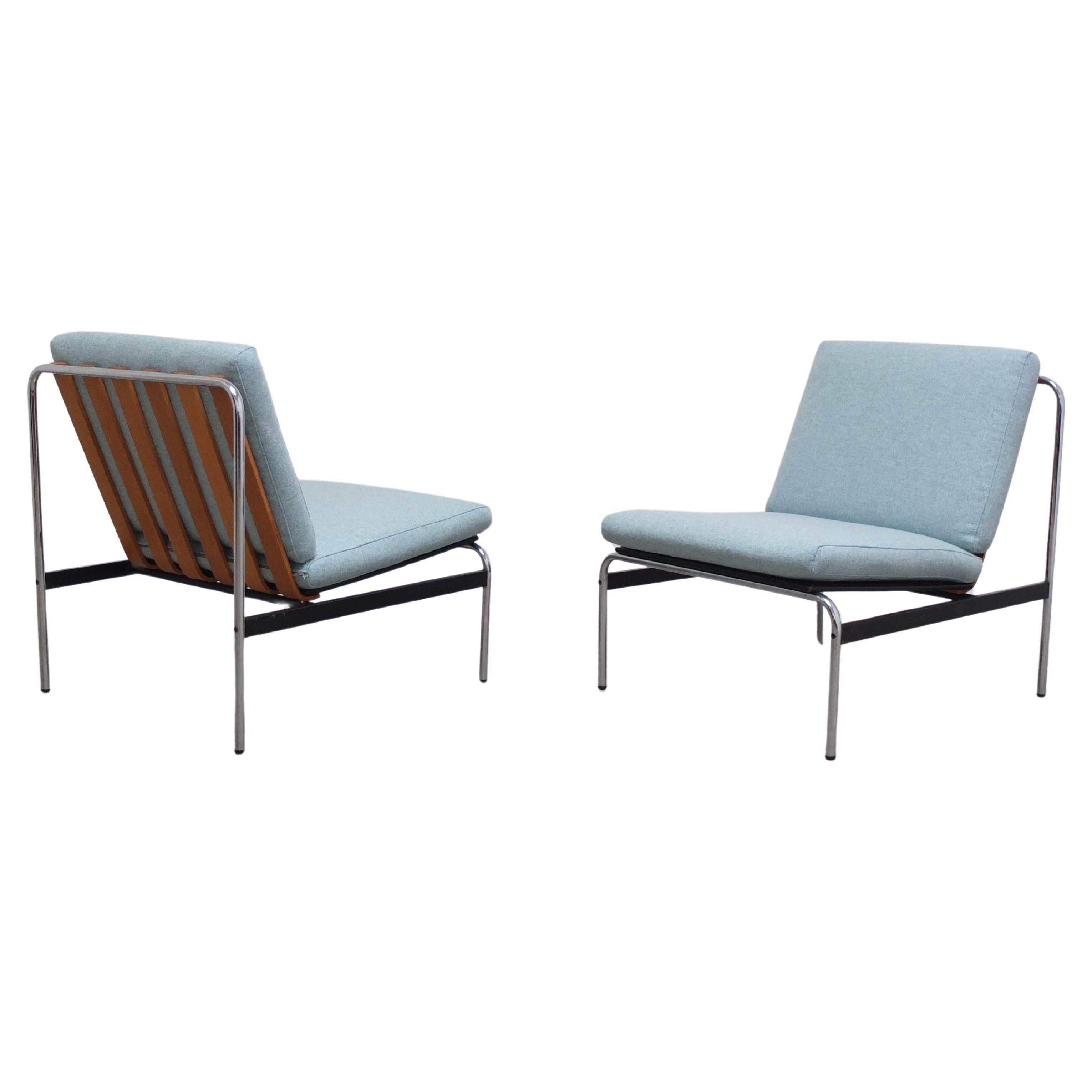 Modernistisches Paar Sessel ohne Armlehne im Stil von Kho Liang Ie, 1960er Jahre