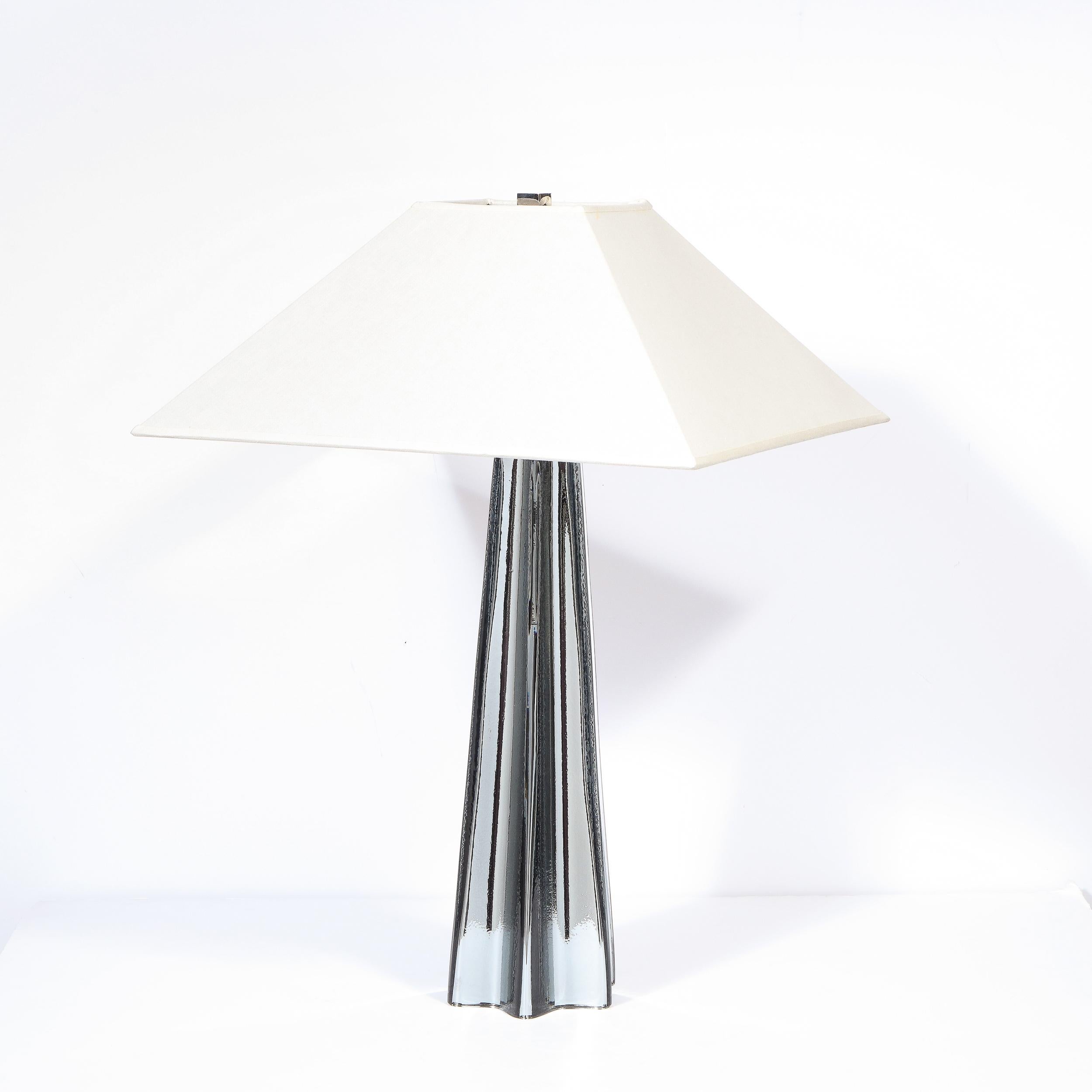Paar mundgeblasene X-förmige Lampen aus mundgeblasenem Murano-Quecksilberglas, modernistische Moderne im Zustand „Neu“ im Angebot in New York, NY