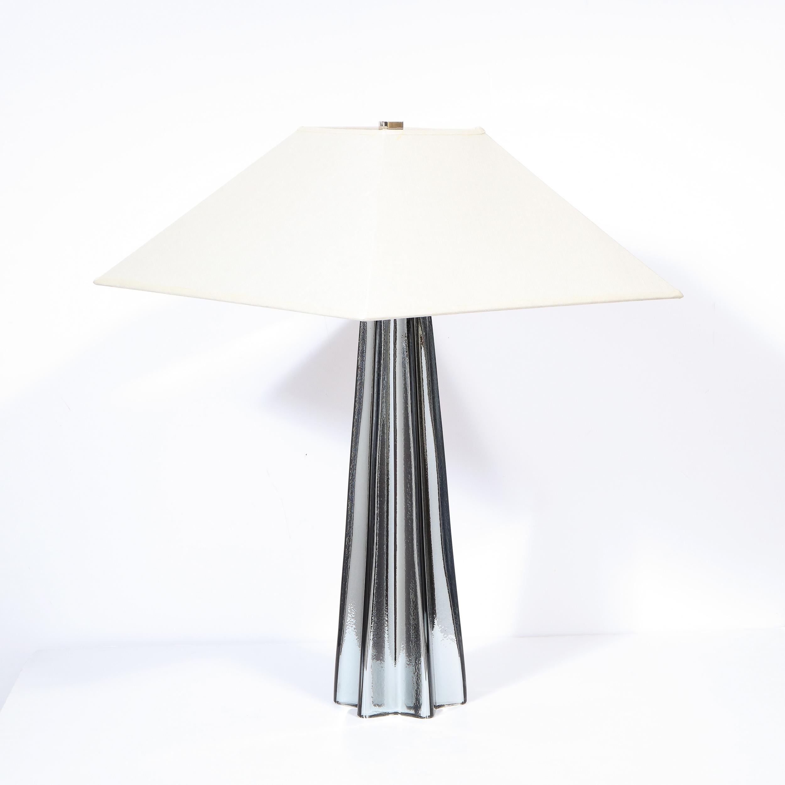 Paar mundgeblasene X-förmige Lampen aus mundgeblasenem Murano-Quecksilberglas, modernistische Moderne (21. Jahrhundert und zeitgenössisch) im Angebot