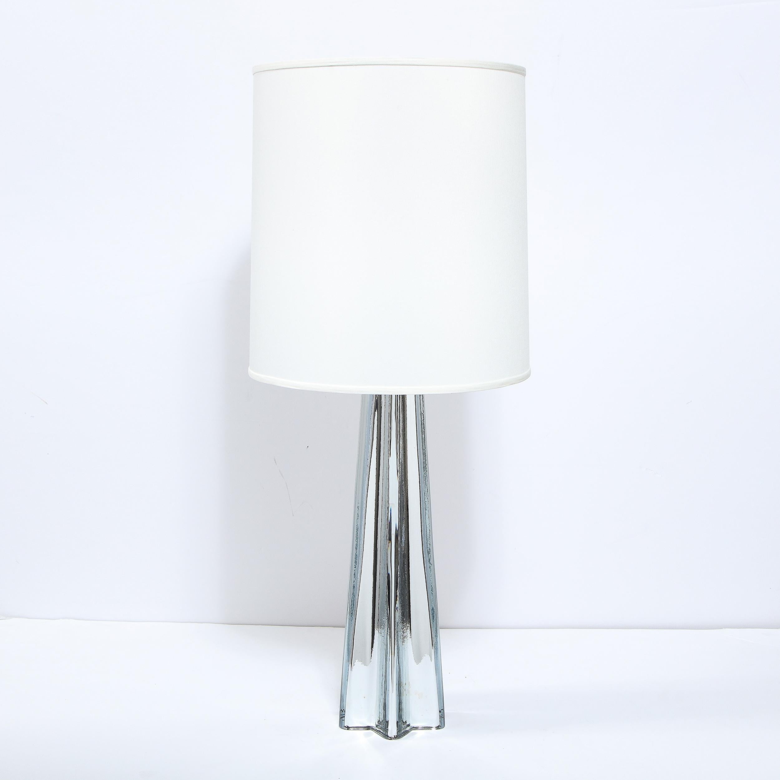 Modernistisches Paar mundgeblasener Lampen in X-Form aus mundgeblasenem Murano-Quecksilberglas (21. Jahrhundert und zeitgenössisch) im Angebot