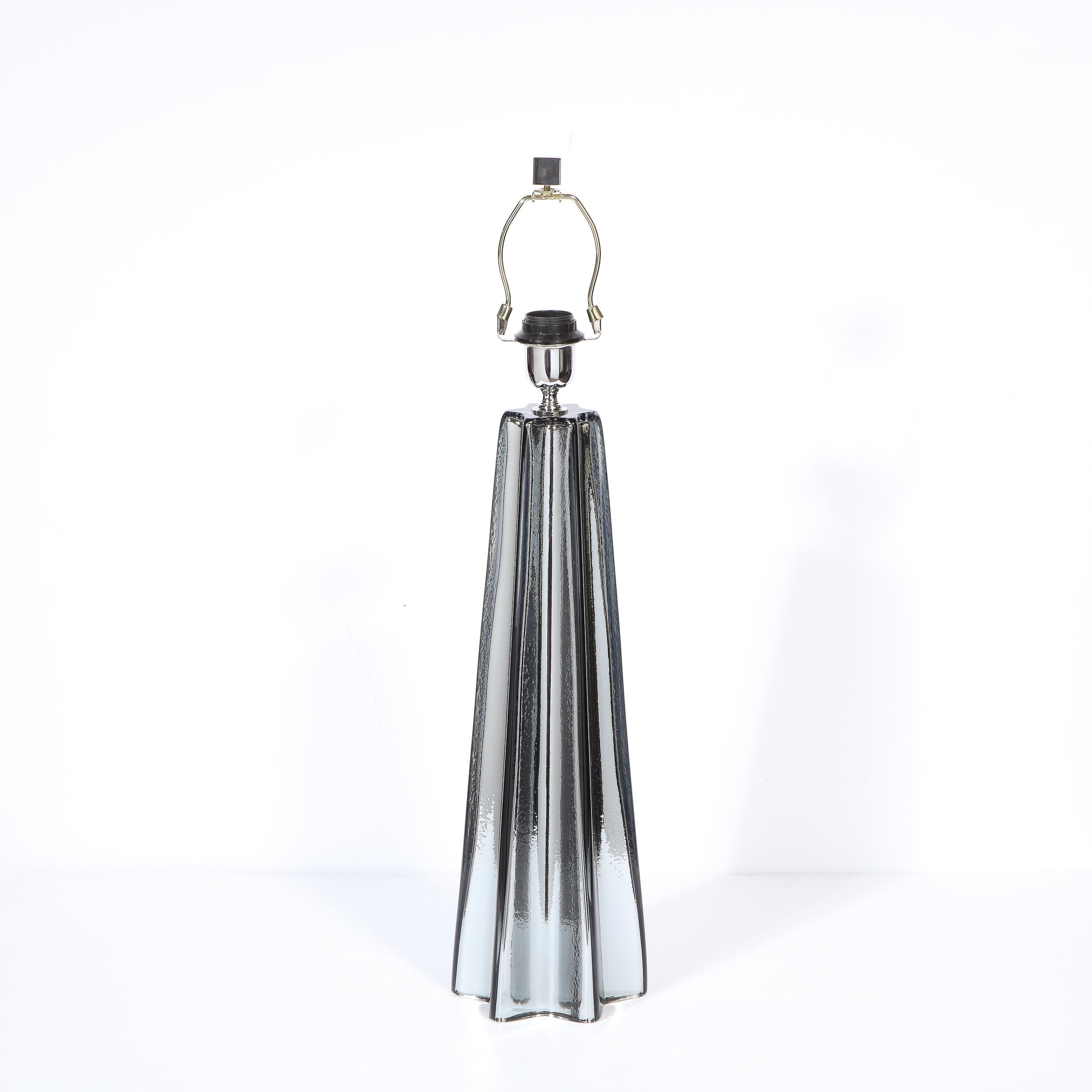 Paar mundgeblasene X-förmige Lampen aus mundgeblasenem Murano-Quecksilberglas, modernistische Moderne im Angebot 2